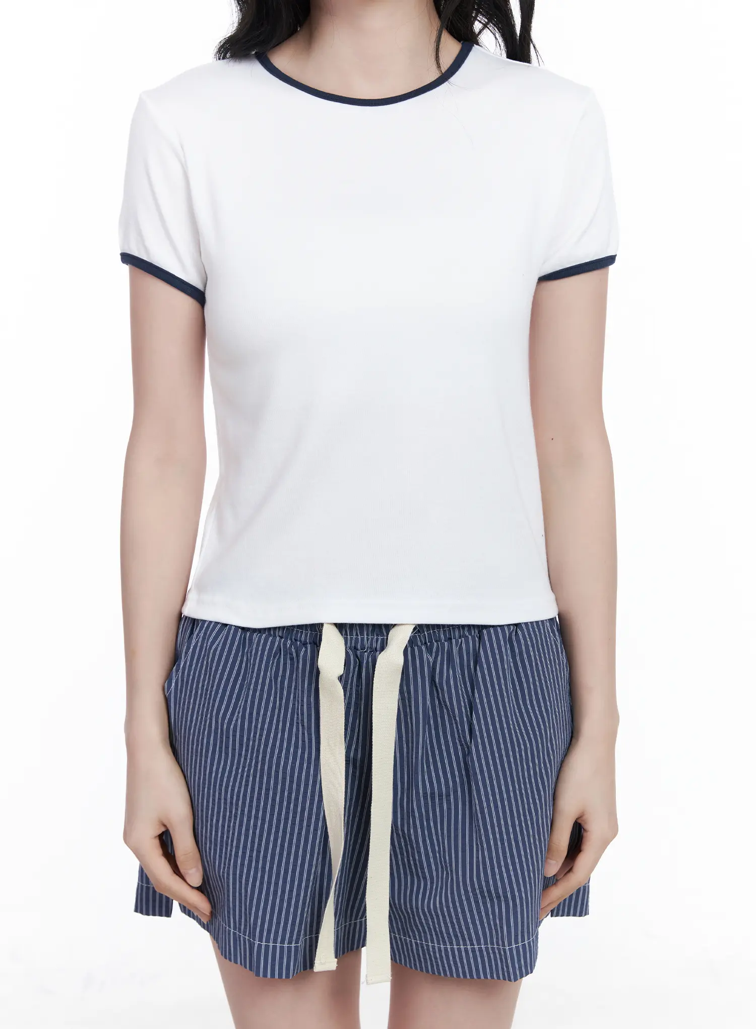 Contrast Trim Short Sleeve Tee CA509 - Image 4