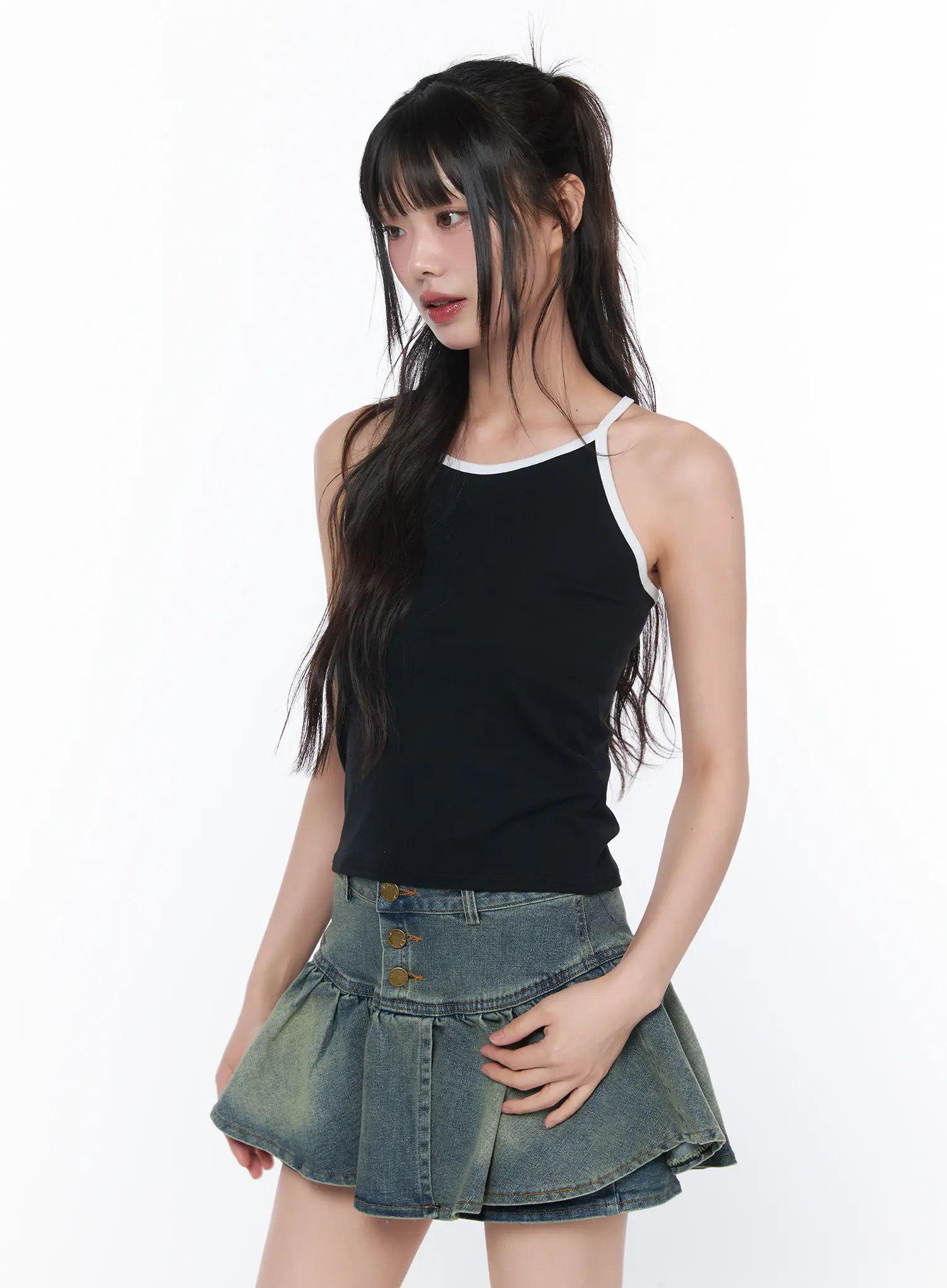 Contrast Trim Tank Top CA528 - Image 2
