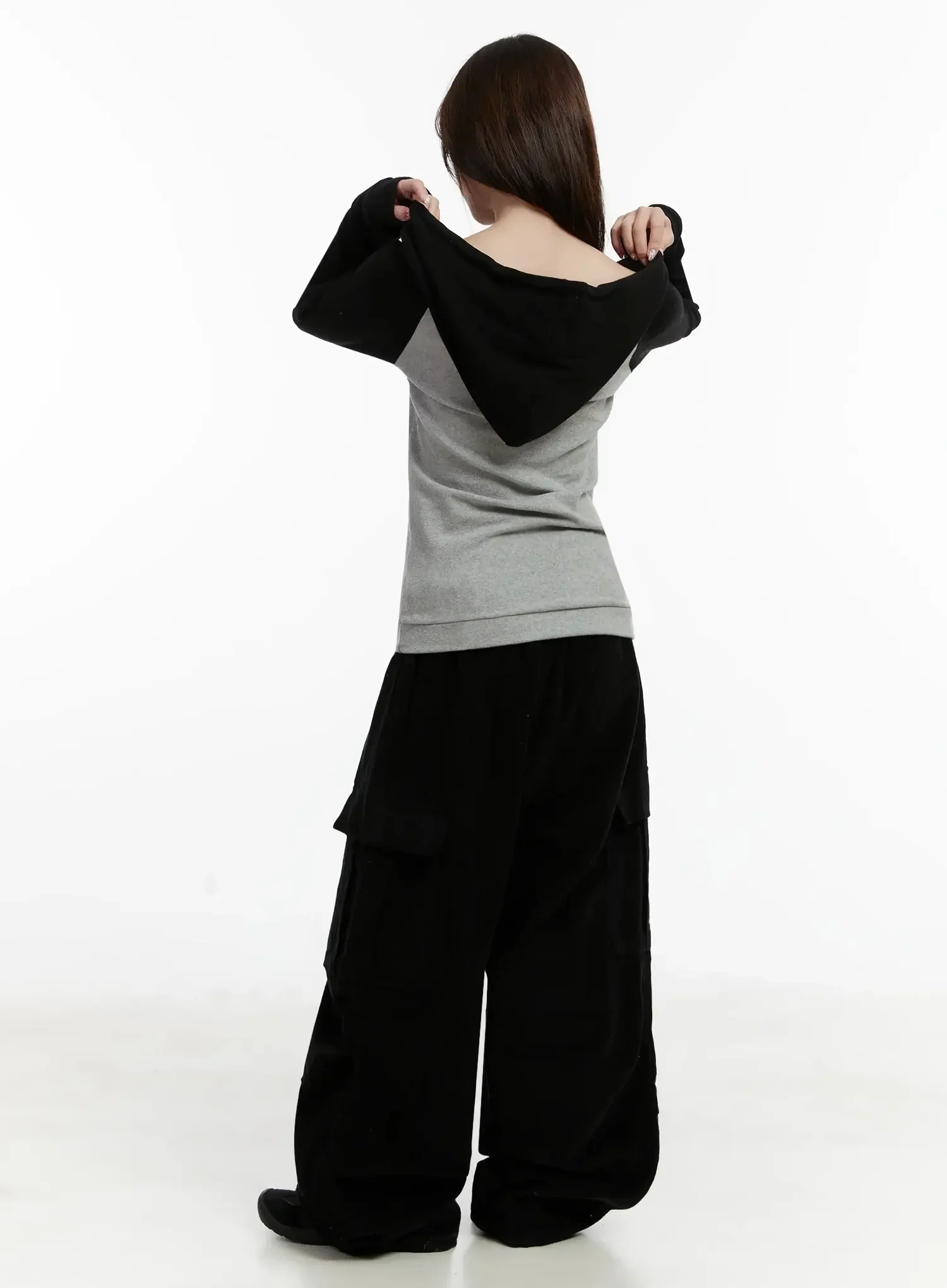 Corduroy Wide Cargo Pants IJ521 - Image 8