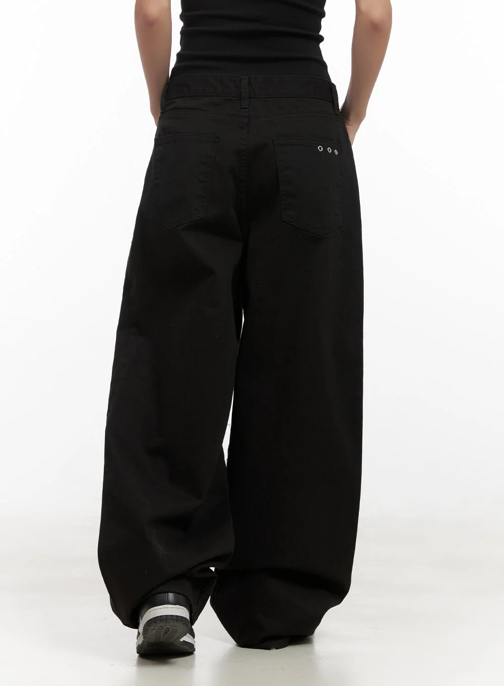 Cotton Eyelet Detail Wide-Leg Pants CD416 - Image 6