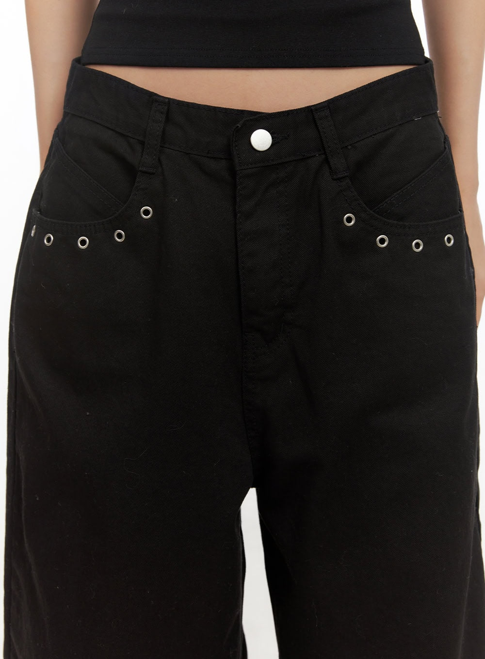 Cotton Eyelet Detail Wide-Leg Pants CD416 - Image 8