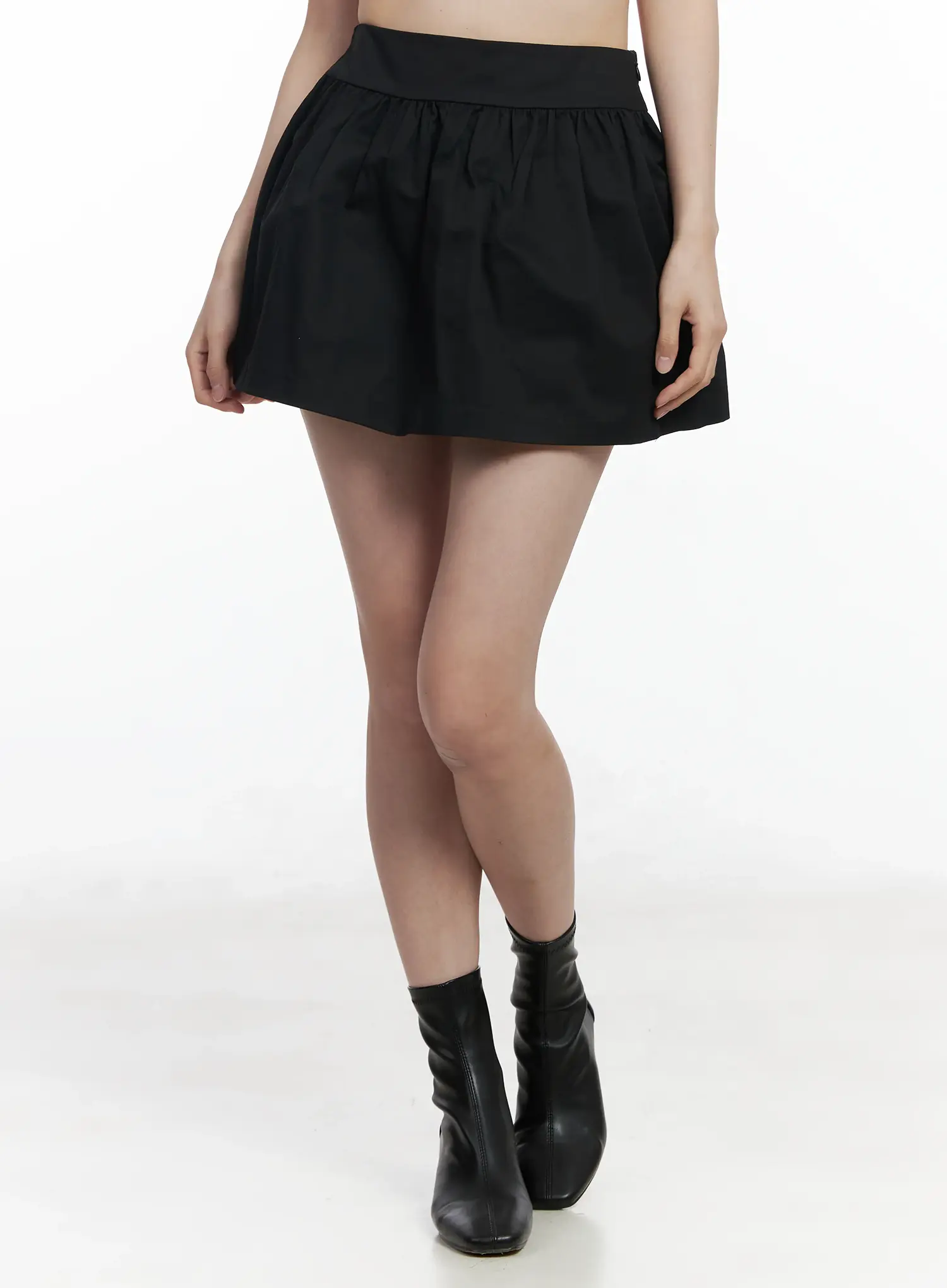 Cotton Shirred A-Line Mini Skirt IF524 - Image 3