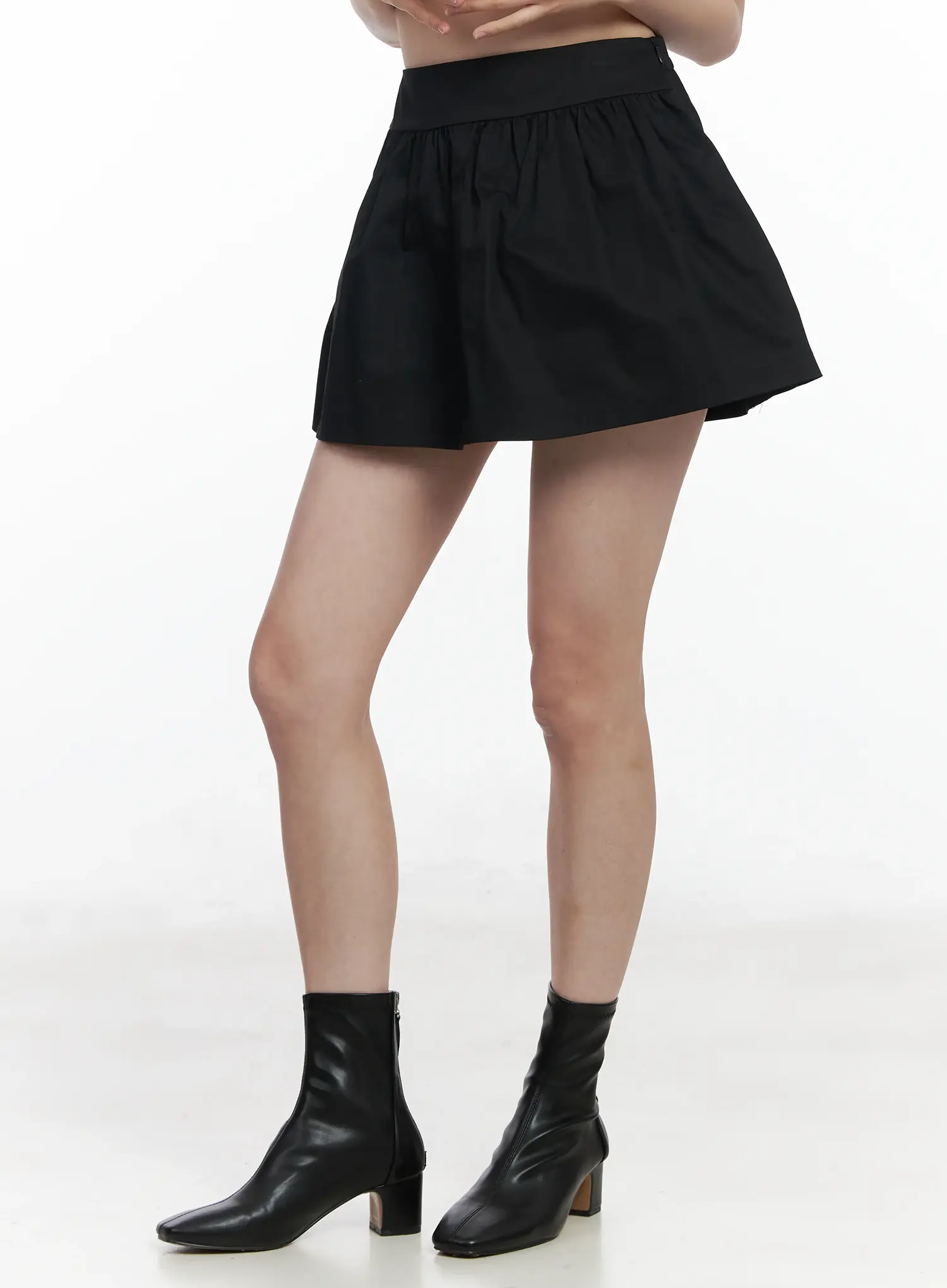 Cotton Shirred A-Line Mini Skirt IF524 - Image 4