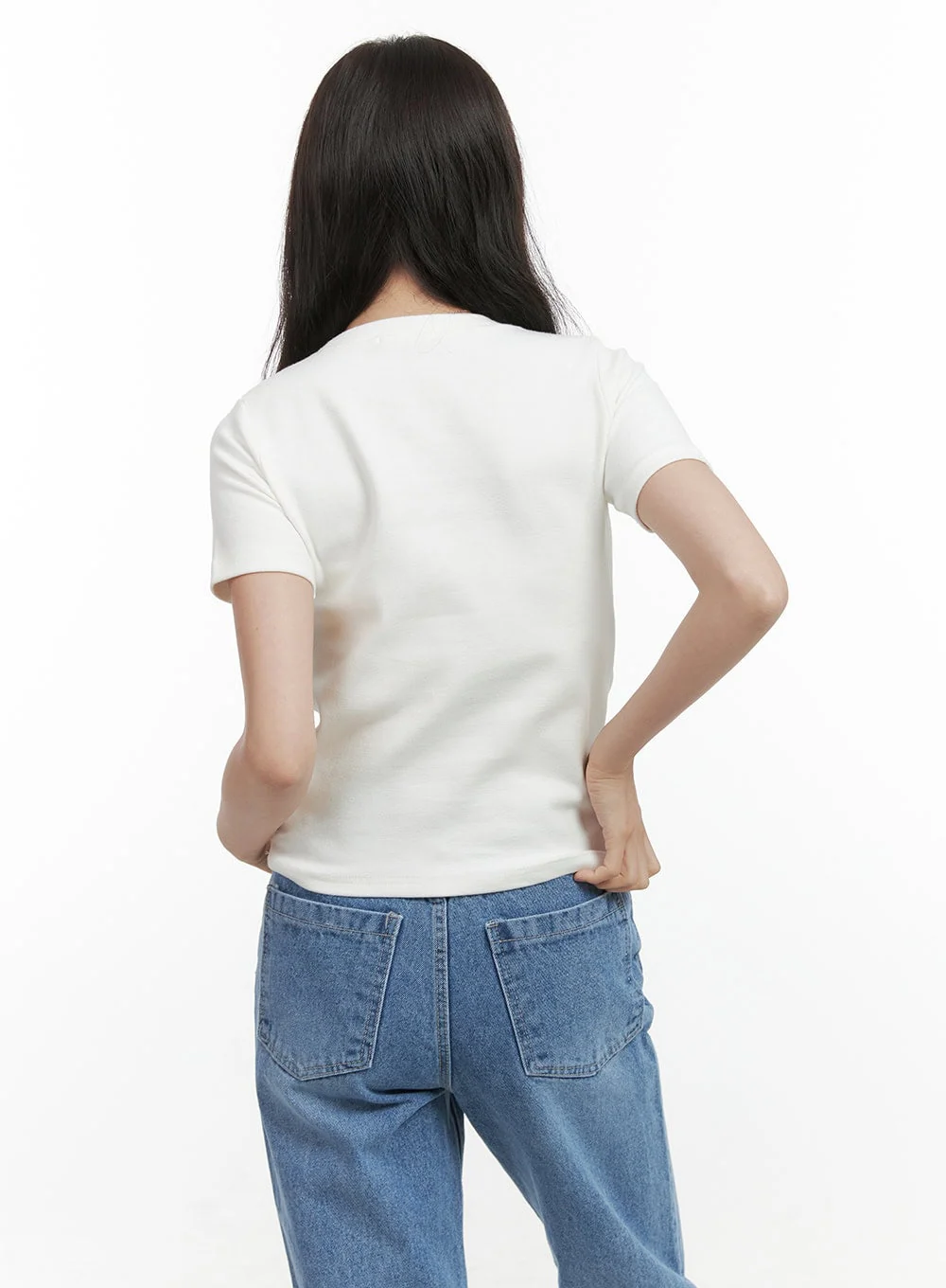 Cotton Slim Fit Round Neck Tee OS423 - Image 6