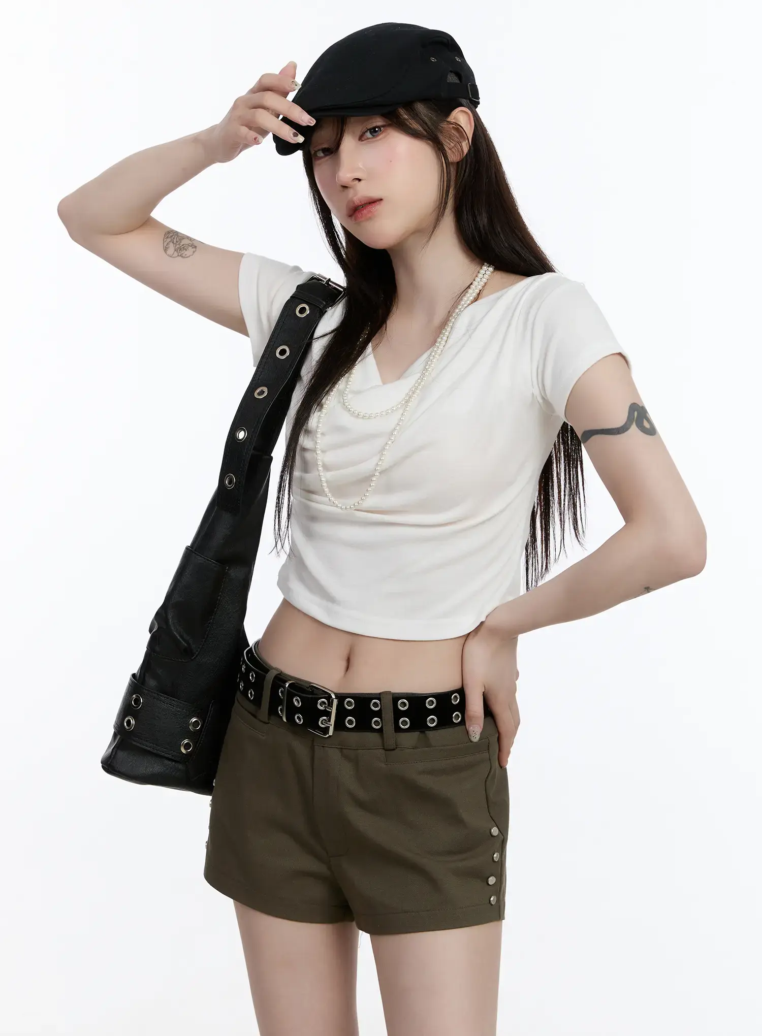 Cowl Neck Crop Top CA502