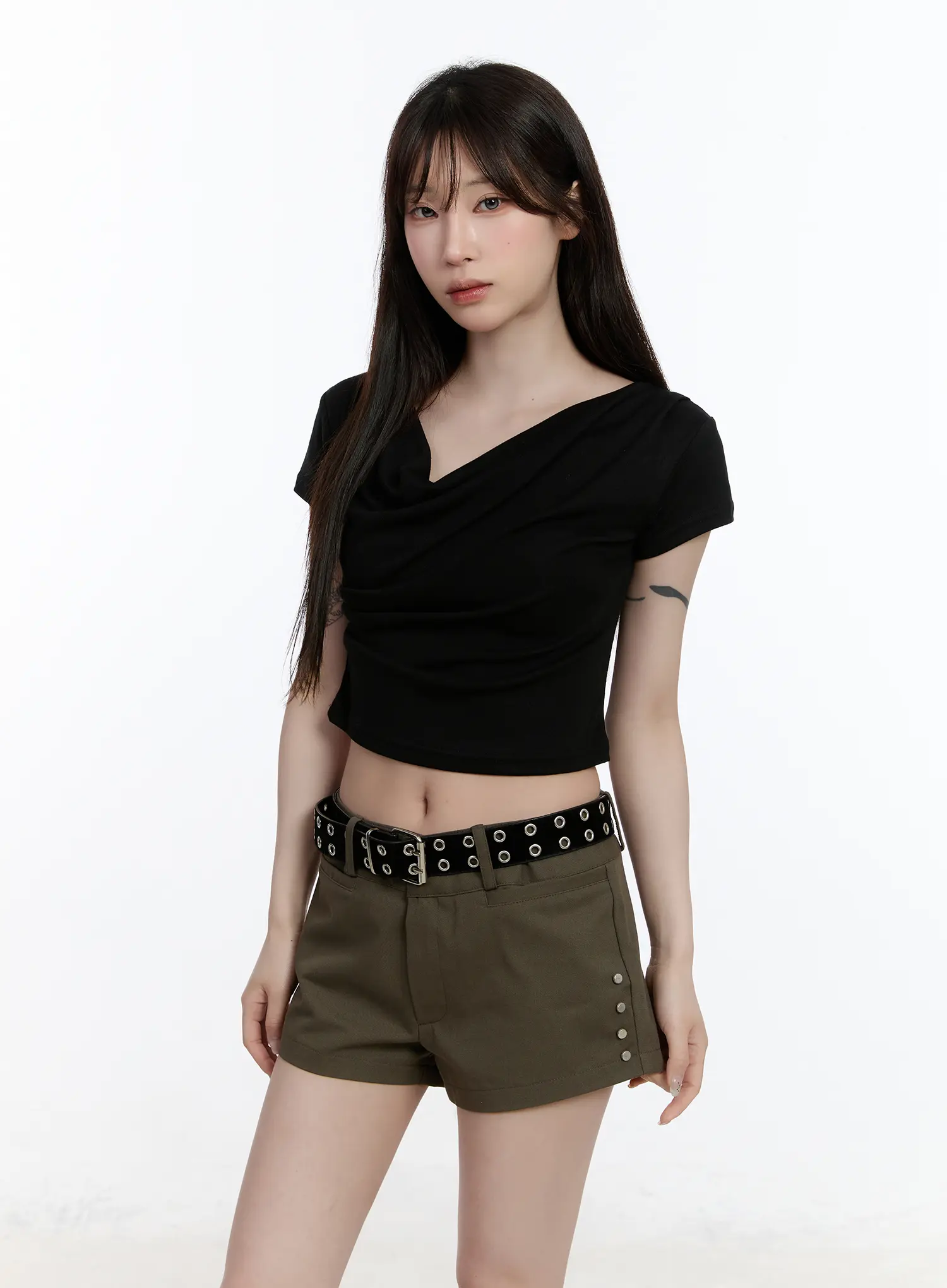 Cowl Neck Crop Top CA502 - Image 10