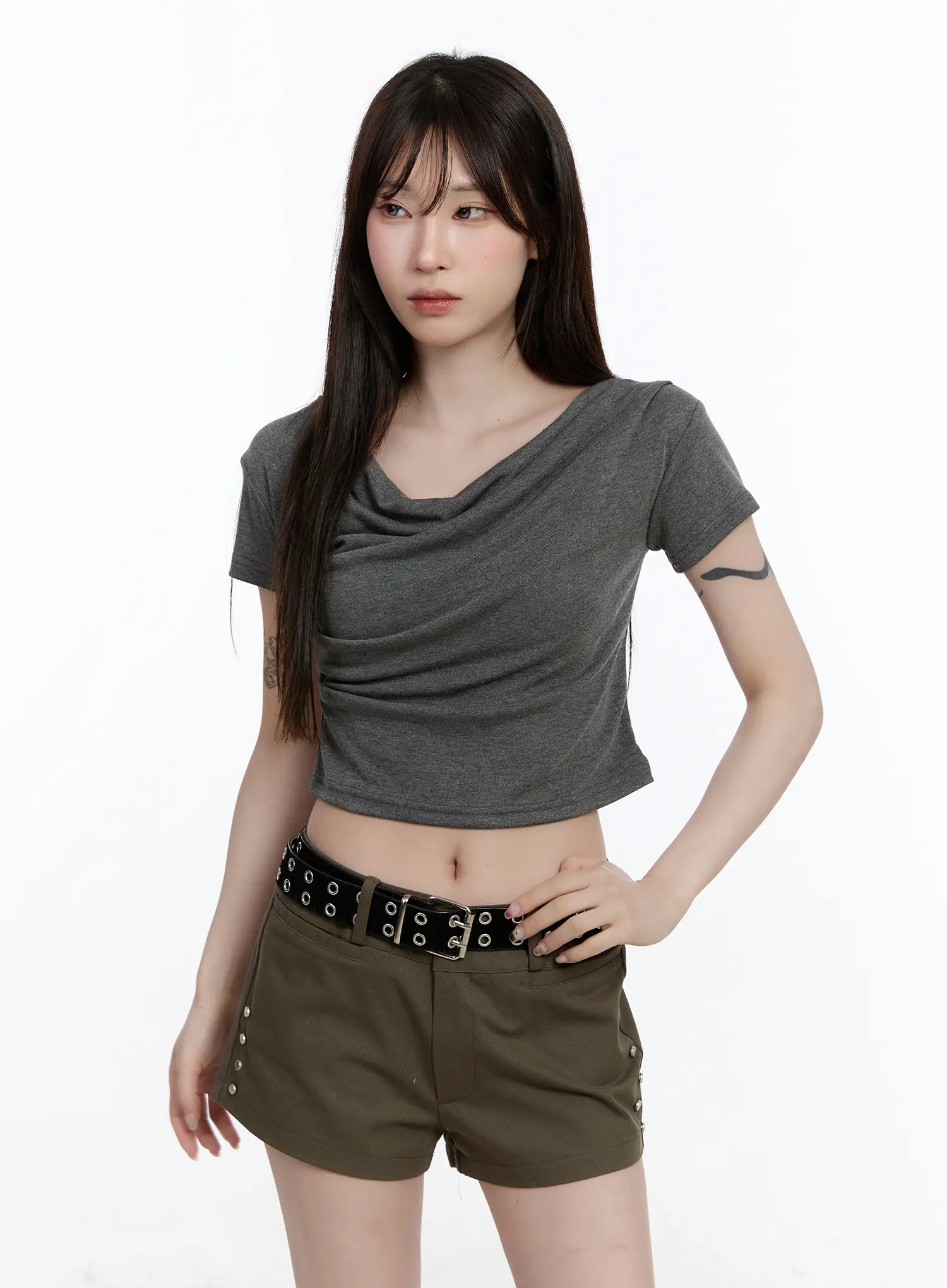 Cowl Neck Crop Top CA502 - Image 11