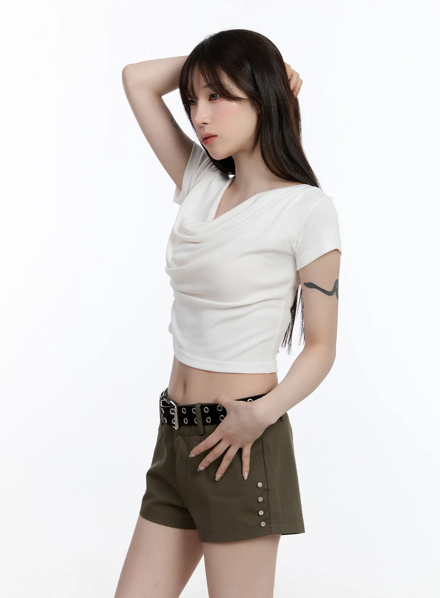 Cowl Neck Crop Top CA502 - Image 6