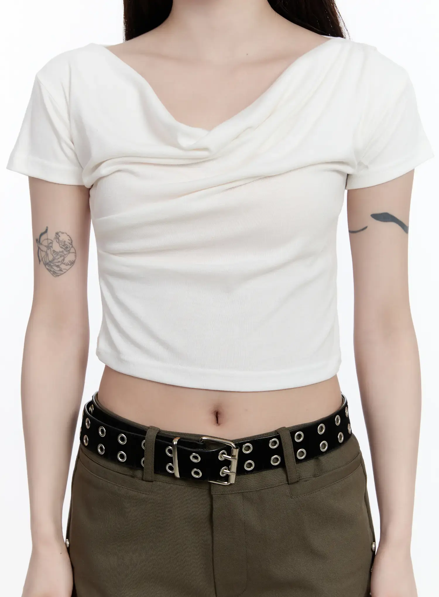Cowl Neck Crop Top CA502 - Image 8