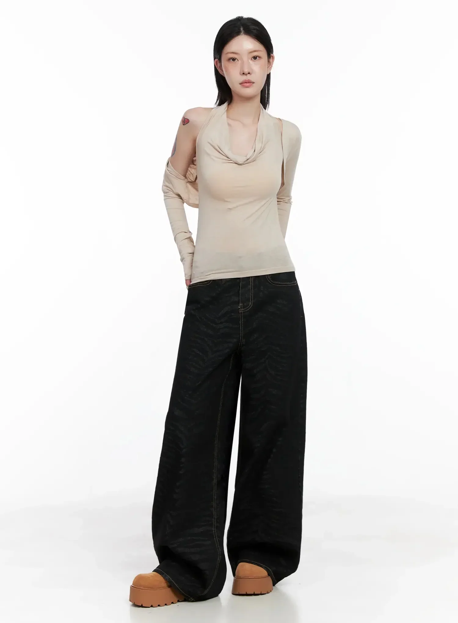 Cowl Neck Top Bolero Set IS508 - Image 6