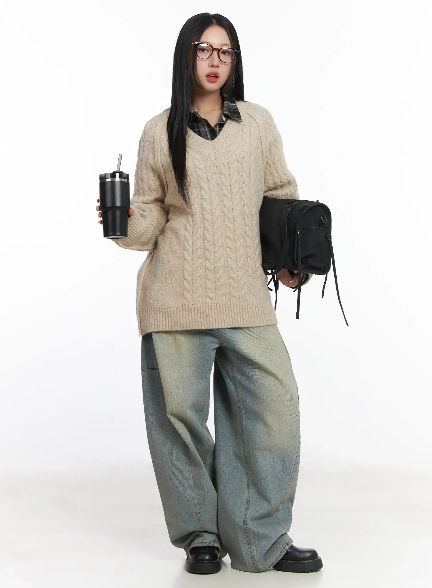 Cozy Cable Knit Long Sleeve Sweater CD530 - Image 6