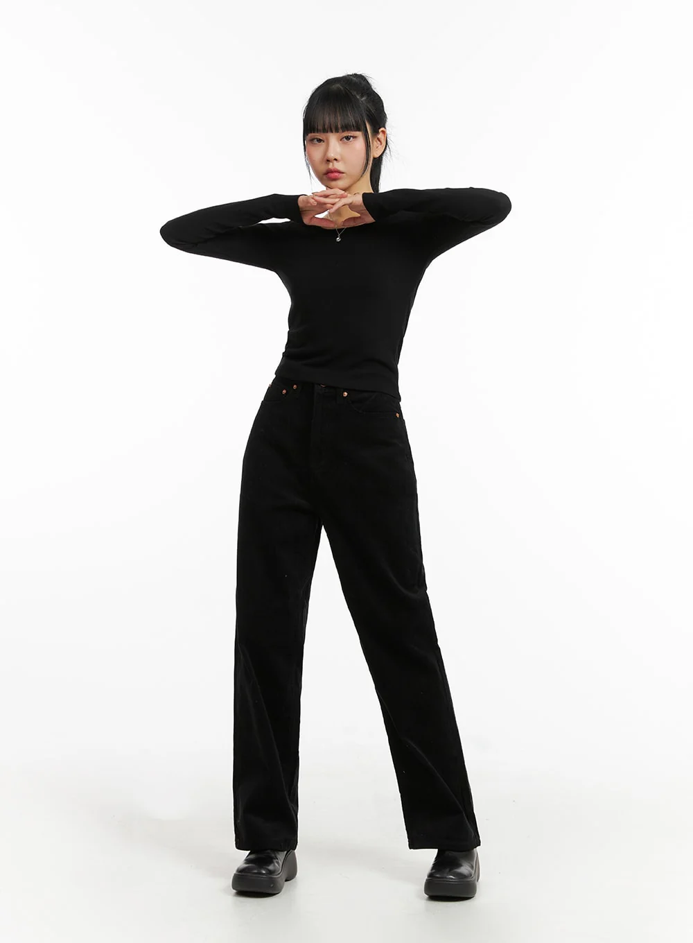 Cozy Solid Corduroy Straight Pants CJ412 - Image 2