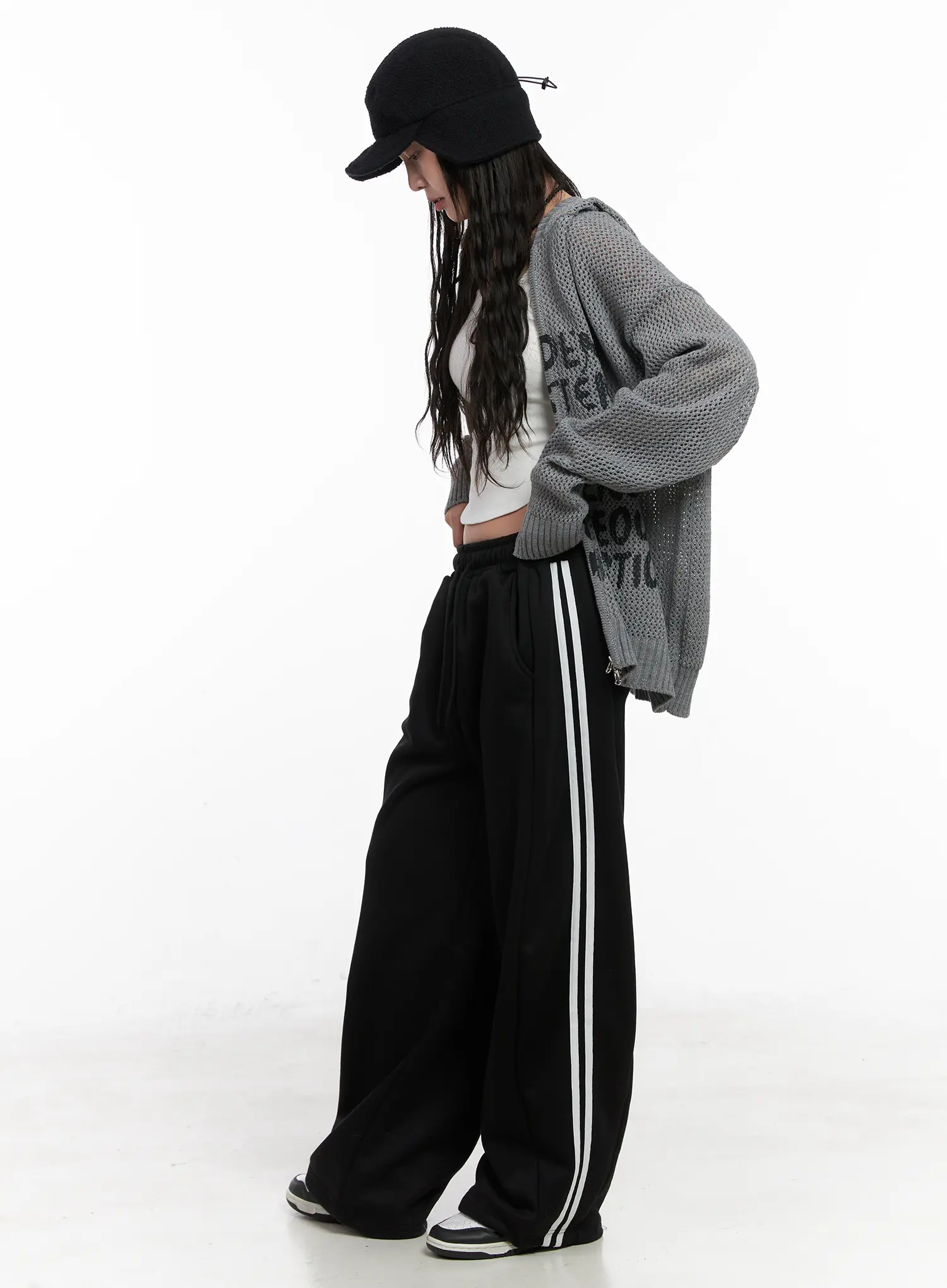 Cozy Wide Leg Track Sweatpants CN512 - Image 2