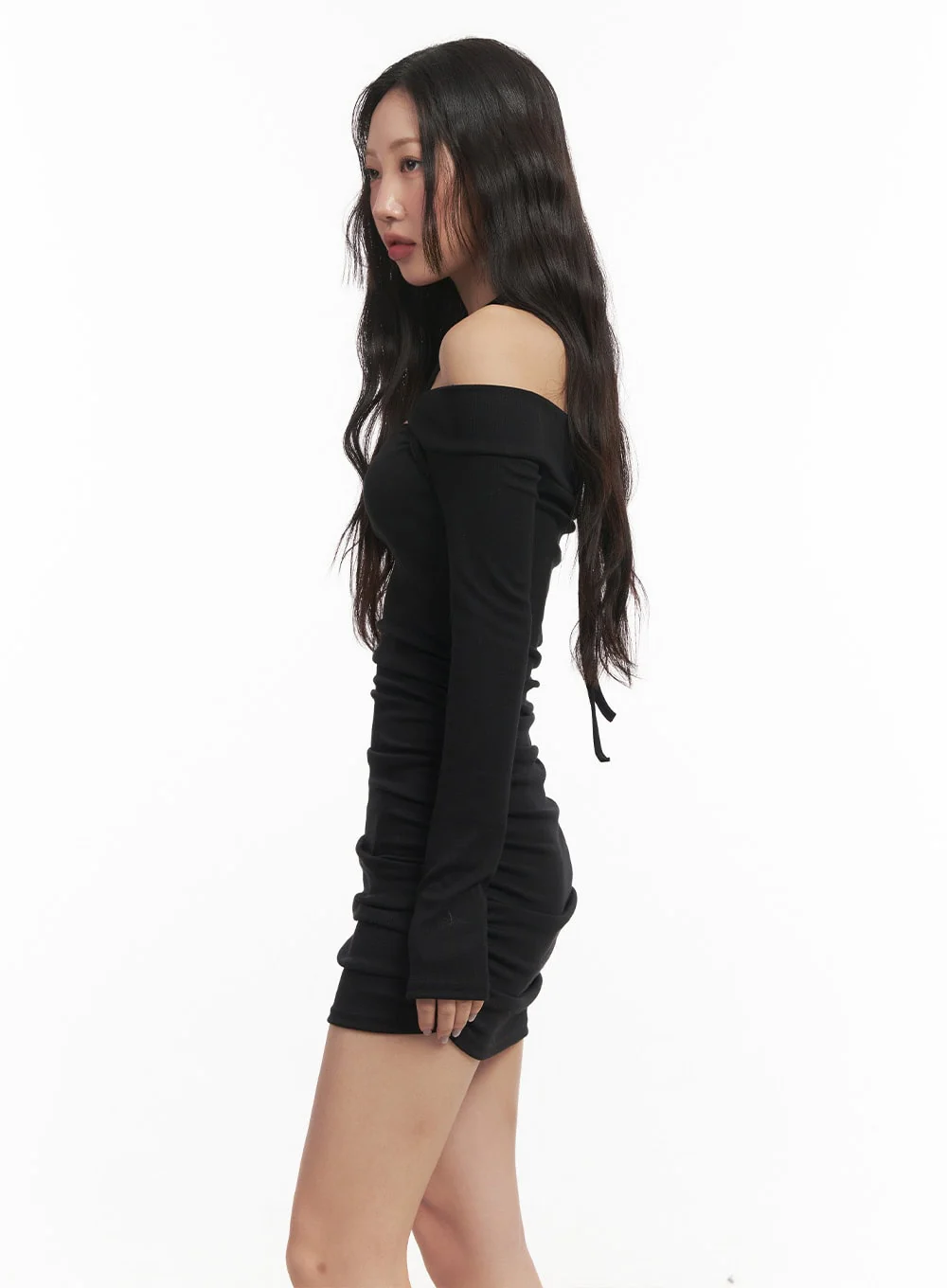 Criss-Cross Neckline Shirred Mini Dress CF520 - Image 5