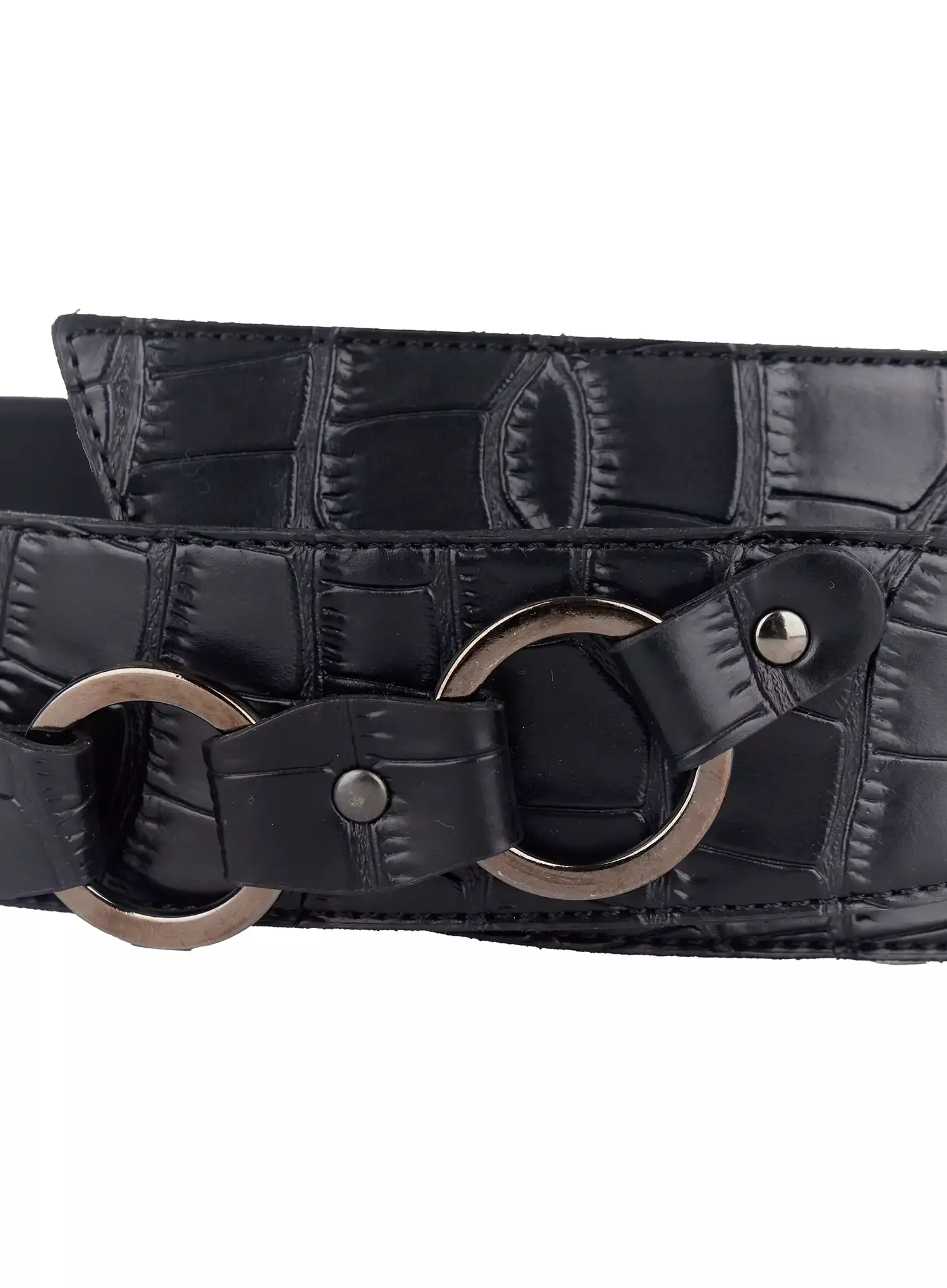 Croc-Embossed Wide Belt F516 - Image 11