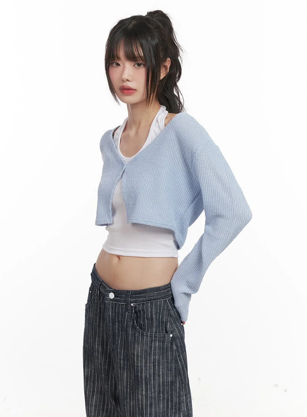 Cropped Knitted Cardigan CJ528 - Image 8