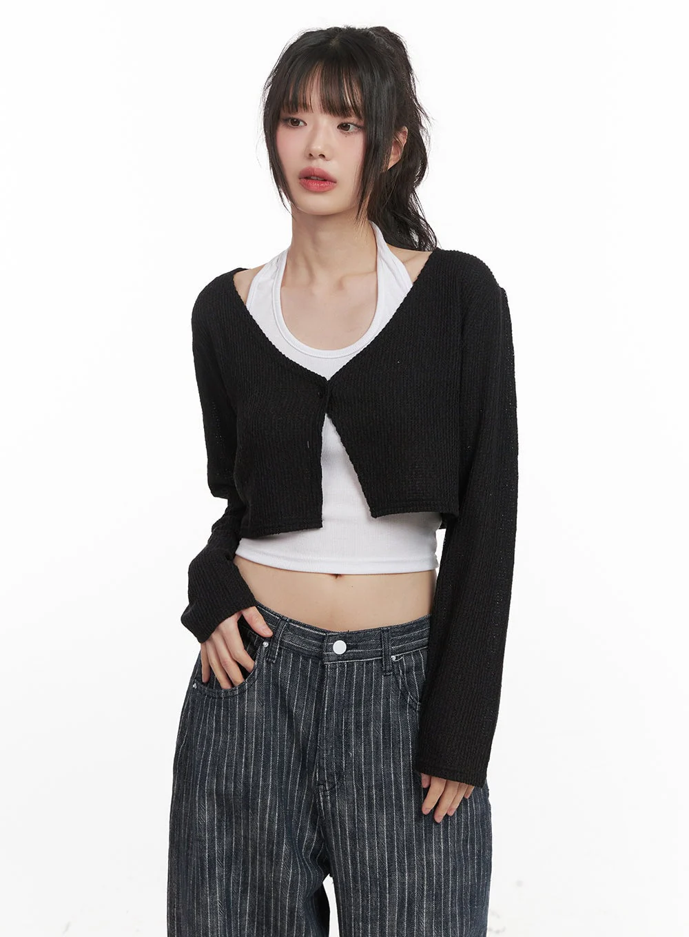 Cropped Knitted Cardigan CJ528 - Image 9