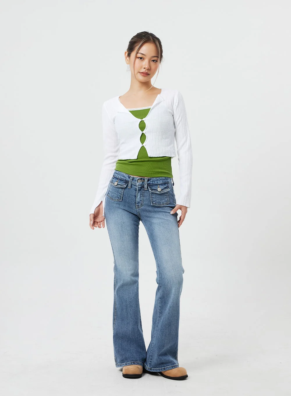 Cropped Long Sleeve Cardigan CF317 - Image 10