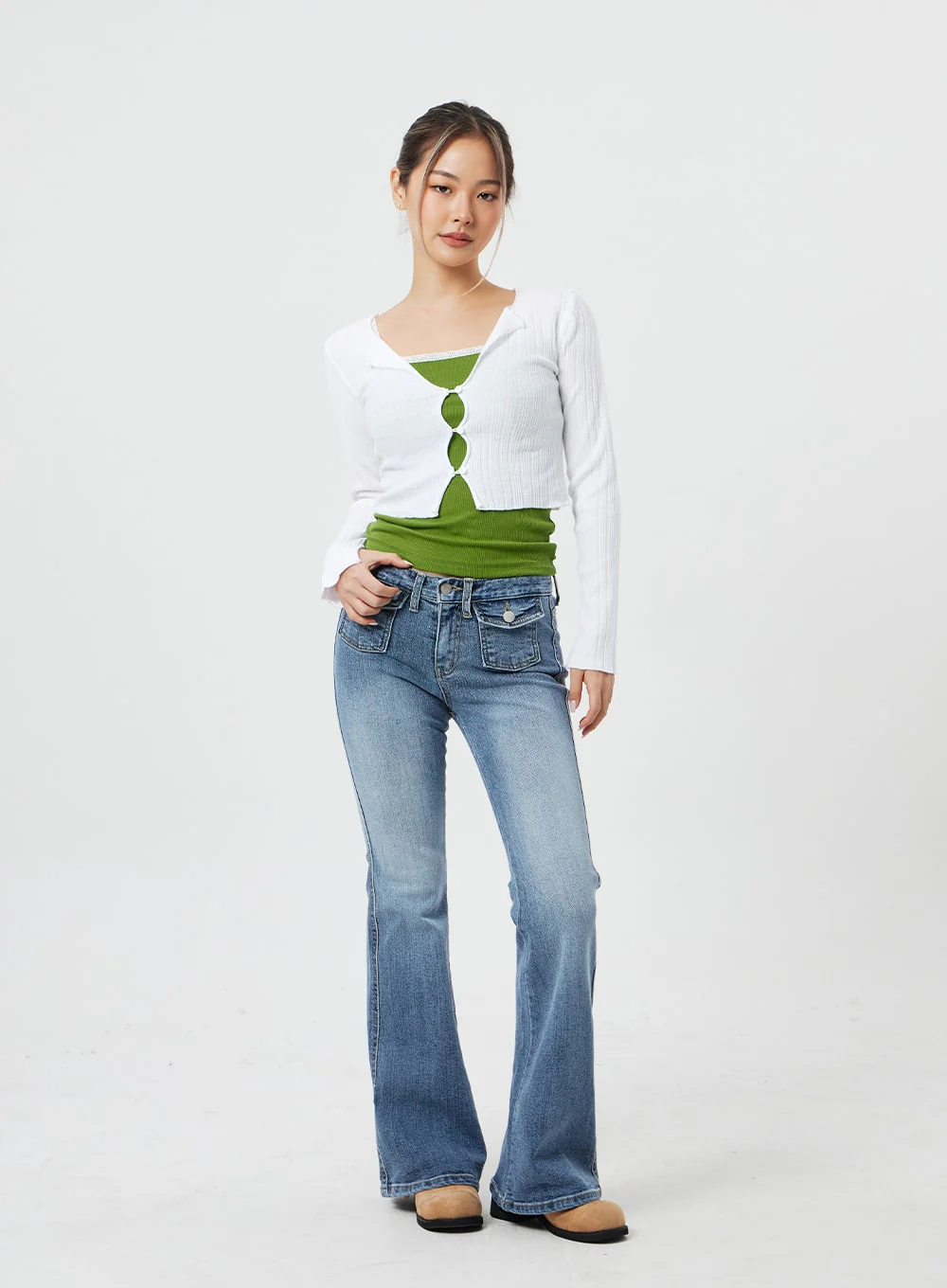 Cropped Long Sleeve Cardigan CF317 - Image 3