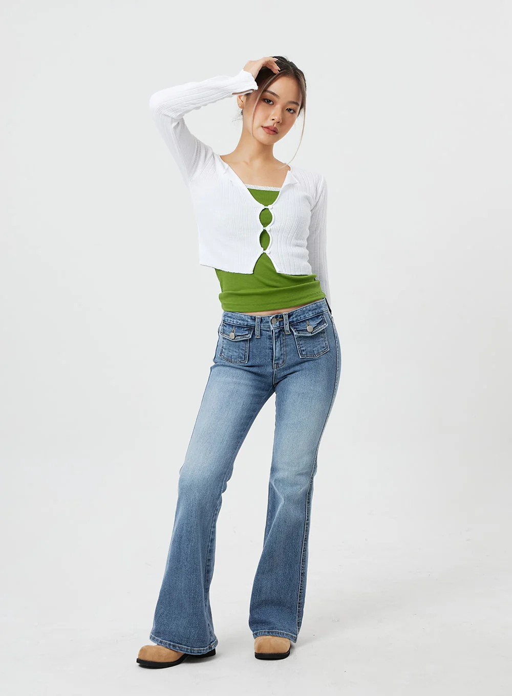 Cropped Long Sleeve Cardigan CF317 - Image 4