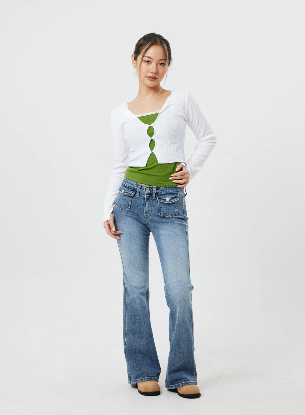 Cropped Long Sleeve Cardigan CF317 - Image 7