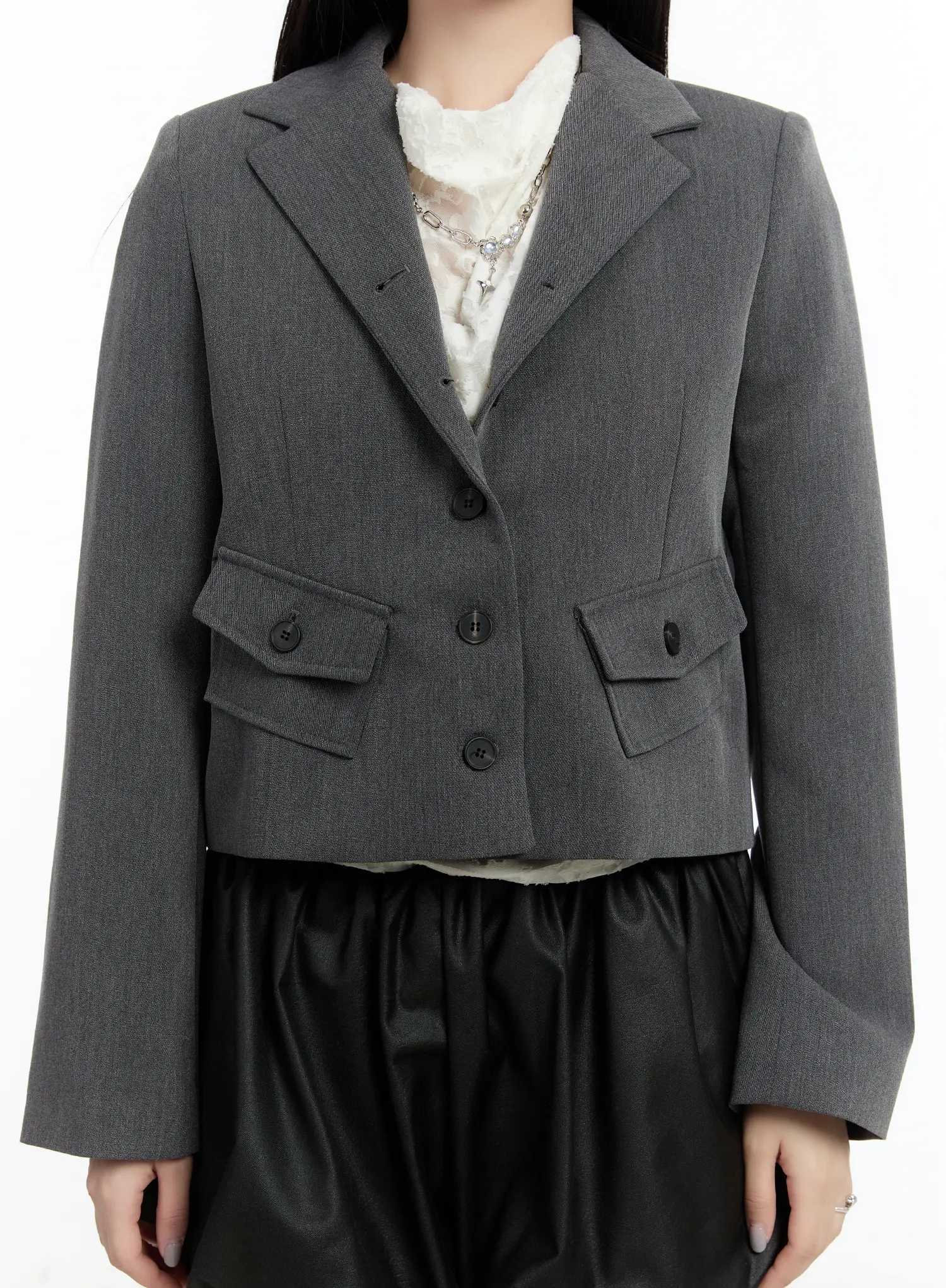 Cropped Pocket Blazer CM511 - Image 8