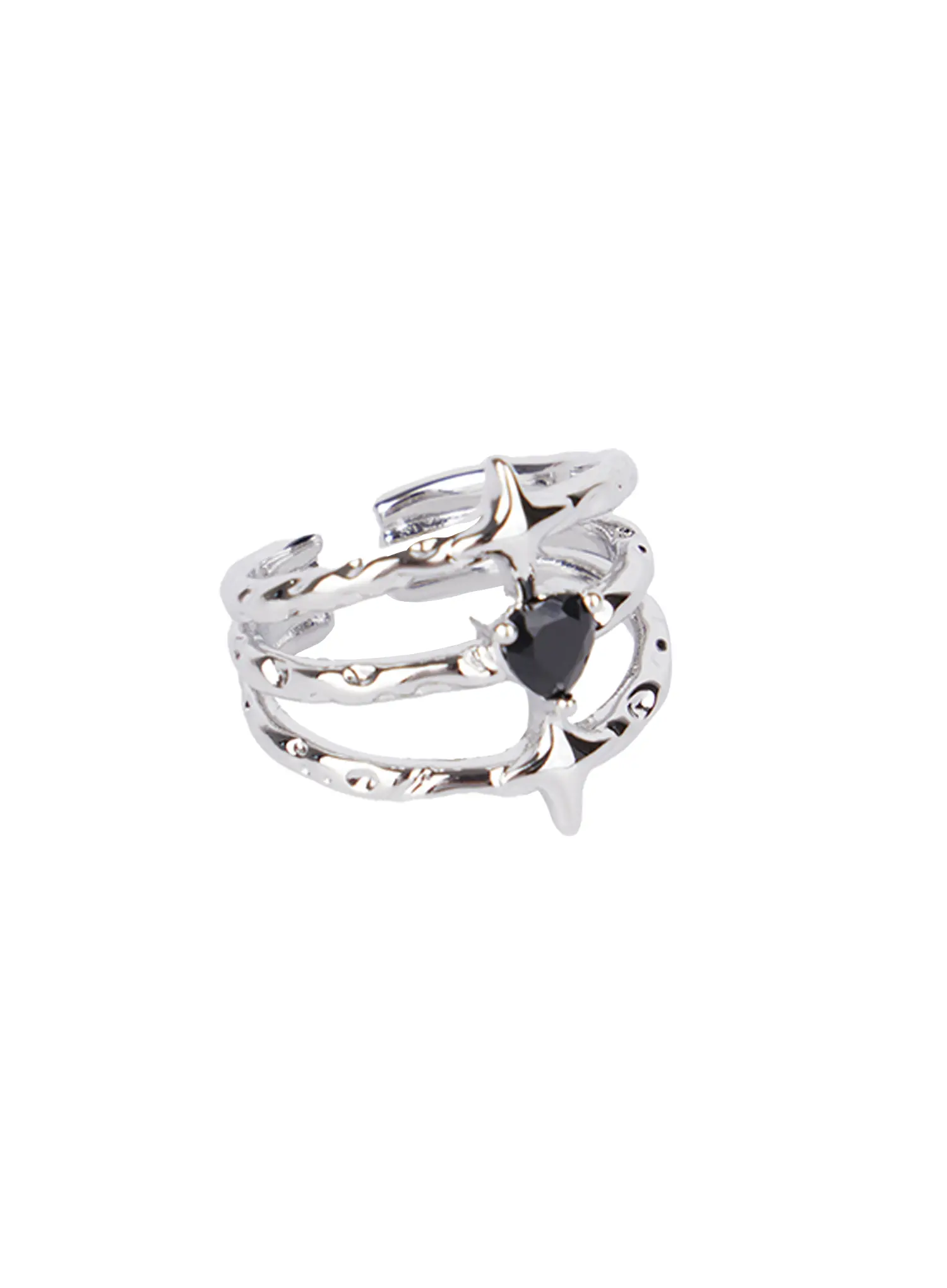 Cross Black Heart Ring CO501 - Image 3