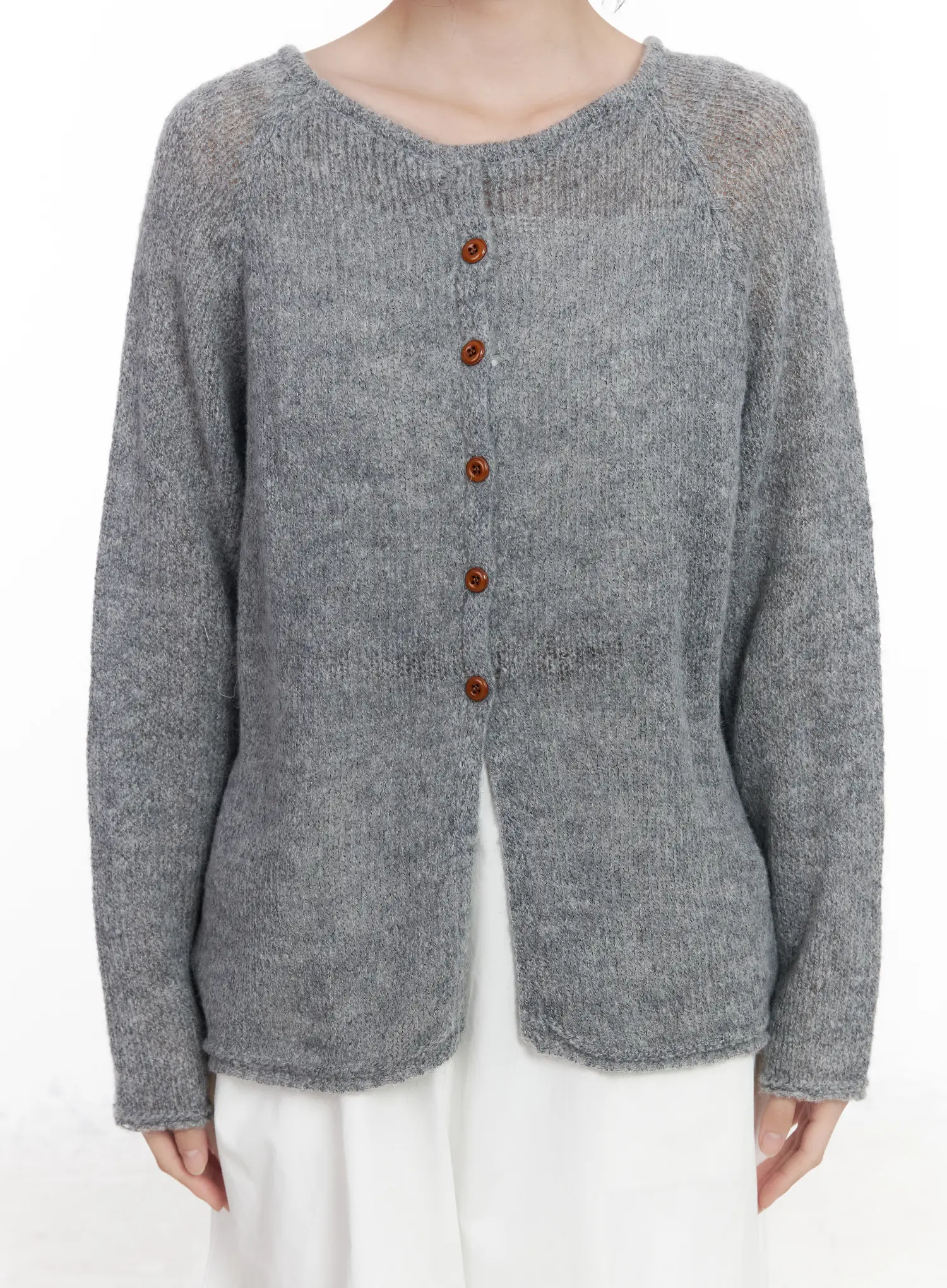 Cross Button Knit Cardigan CA509 - Image 5