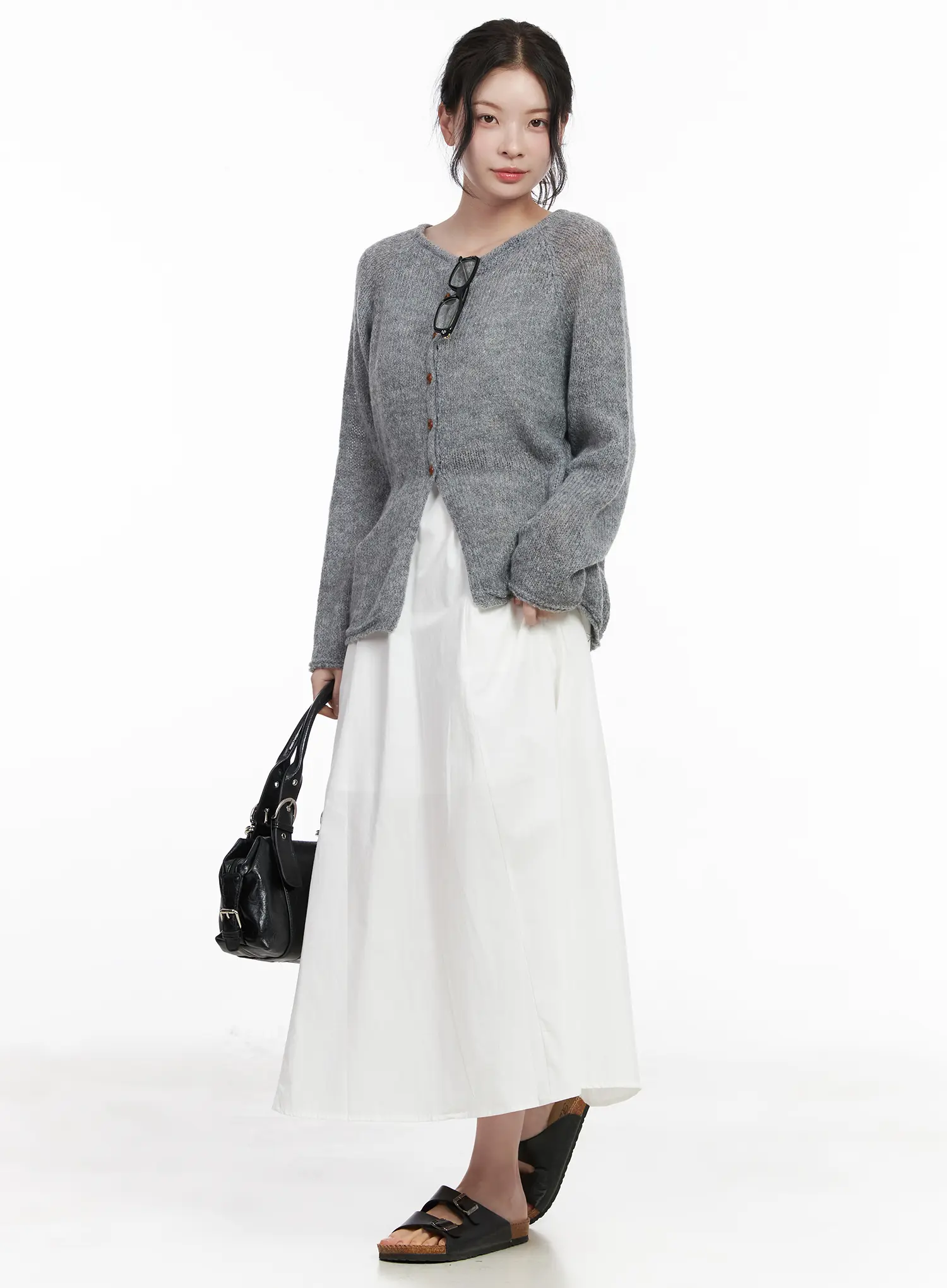 Cross Button Knit Cardigan CA509 - Image 8