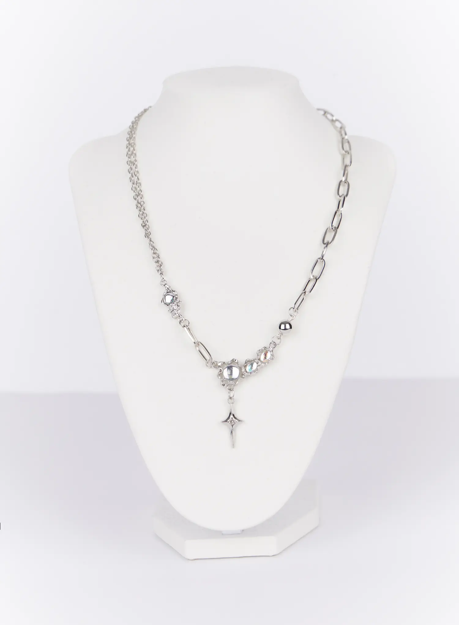 Crystal Chain Link Necklace IO527 - Image 7