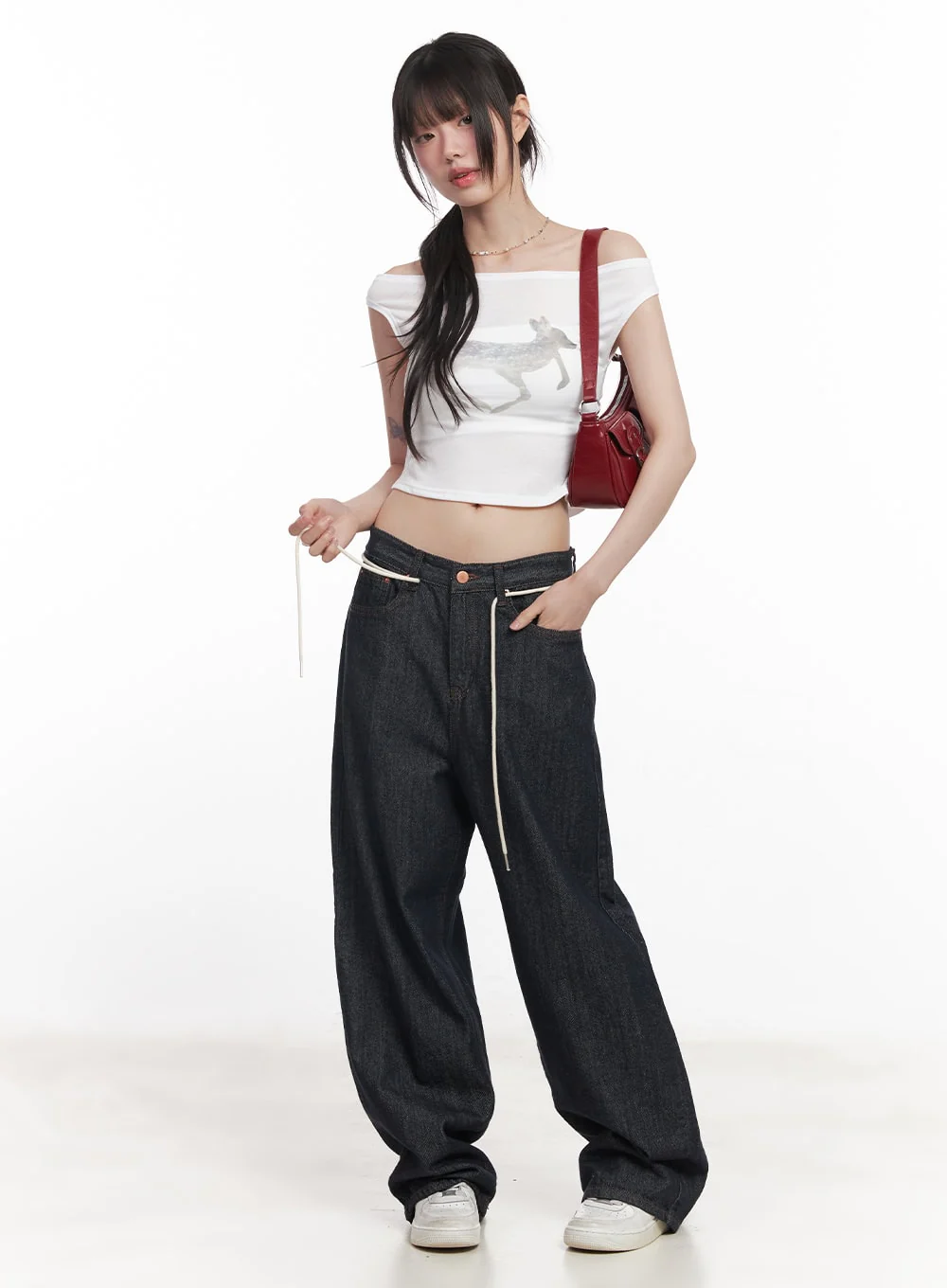 Cute Animal-Print Graphic Off-Shoulder Crop Top CY521 - Image 12