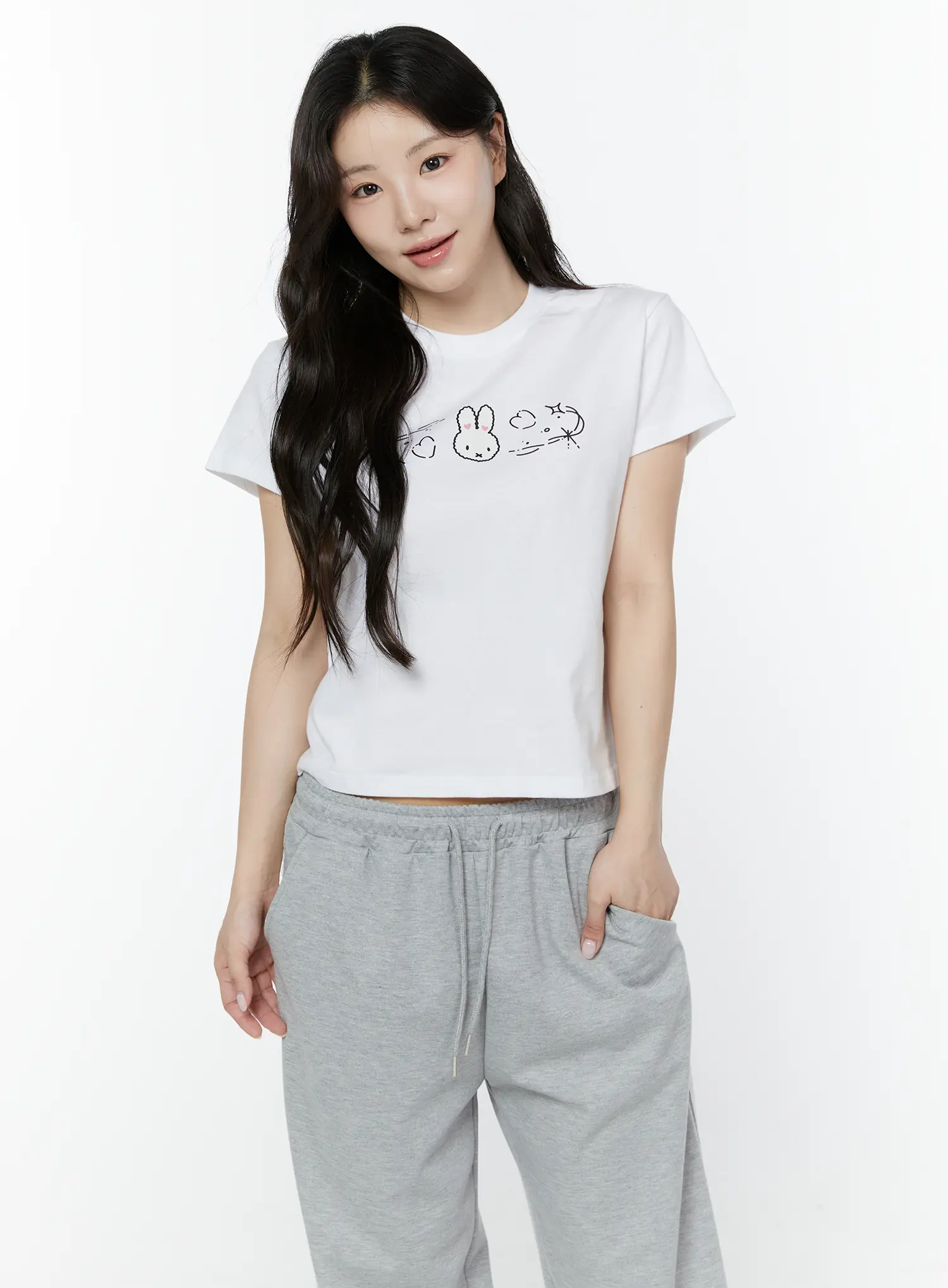 Cute Bunny Graphic Tee IY507 - Image 10