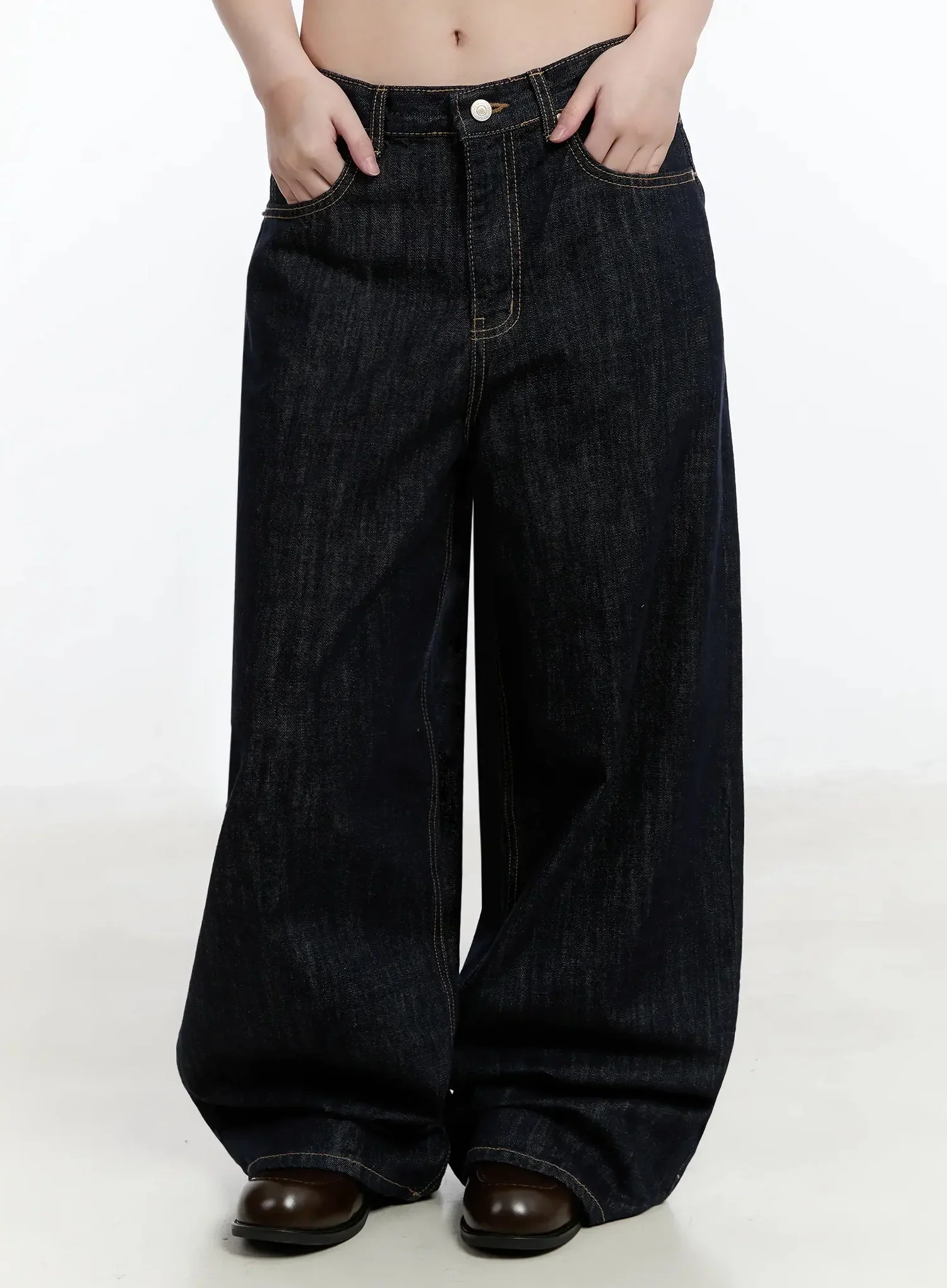 Dallas Dark Washed Wide Leg Jeans IM519 - Image 6