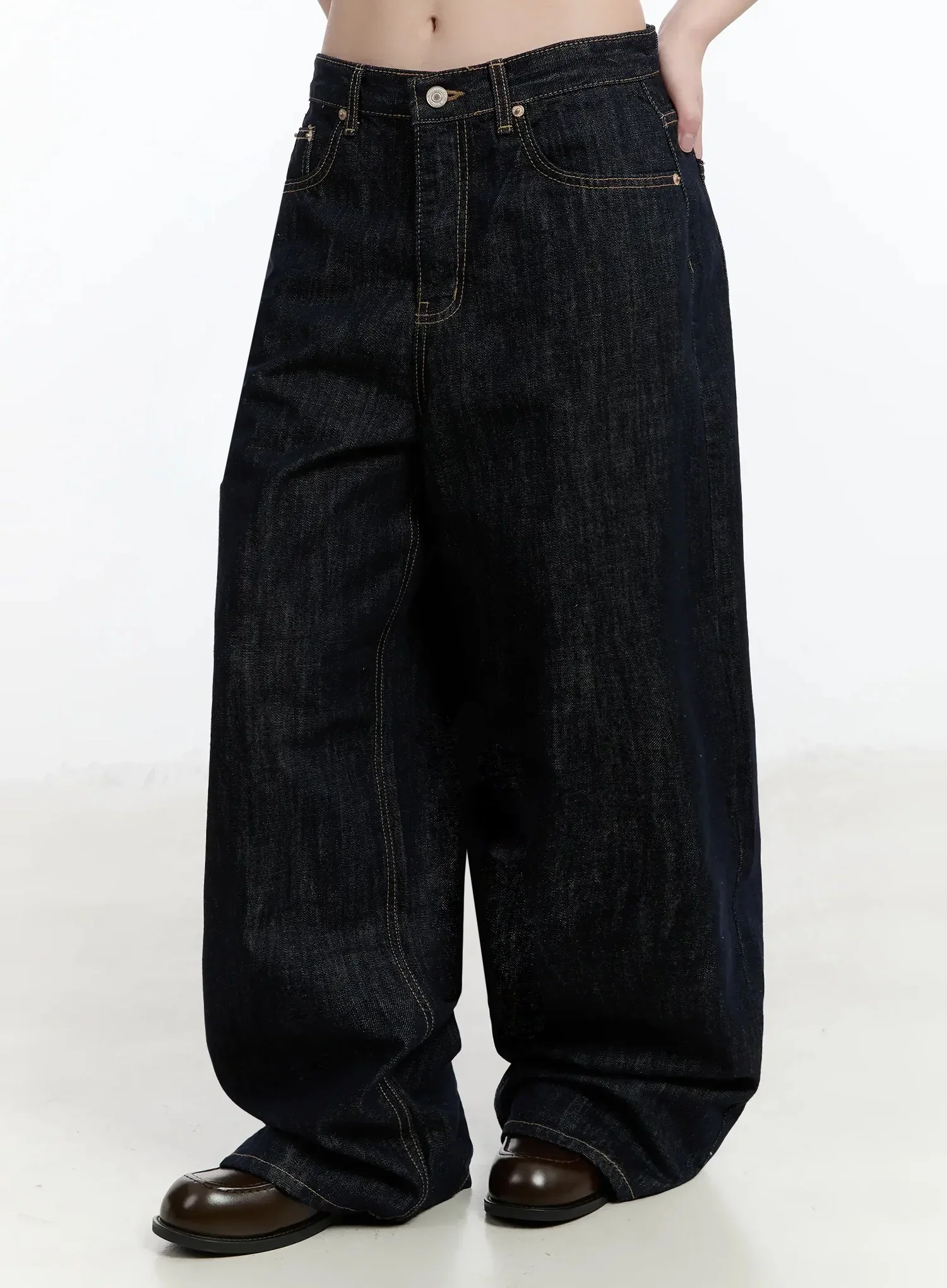 Dallas Dark Washed Wide Leg Jeans IM519 - Image 7