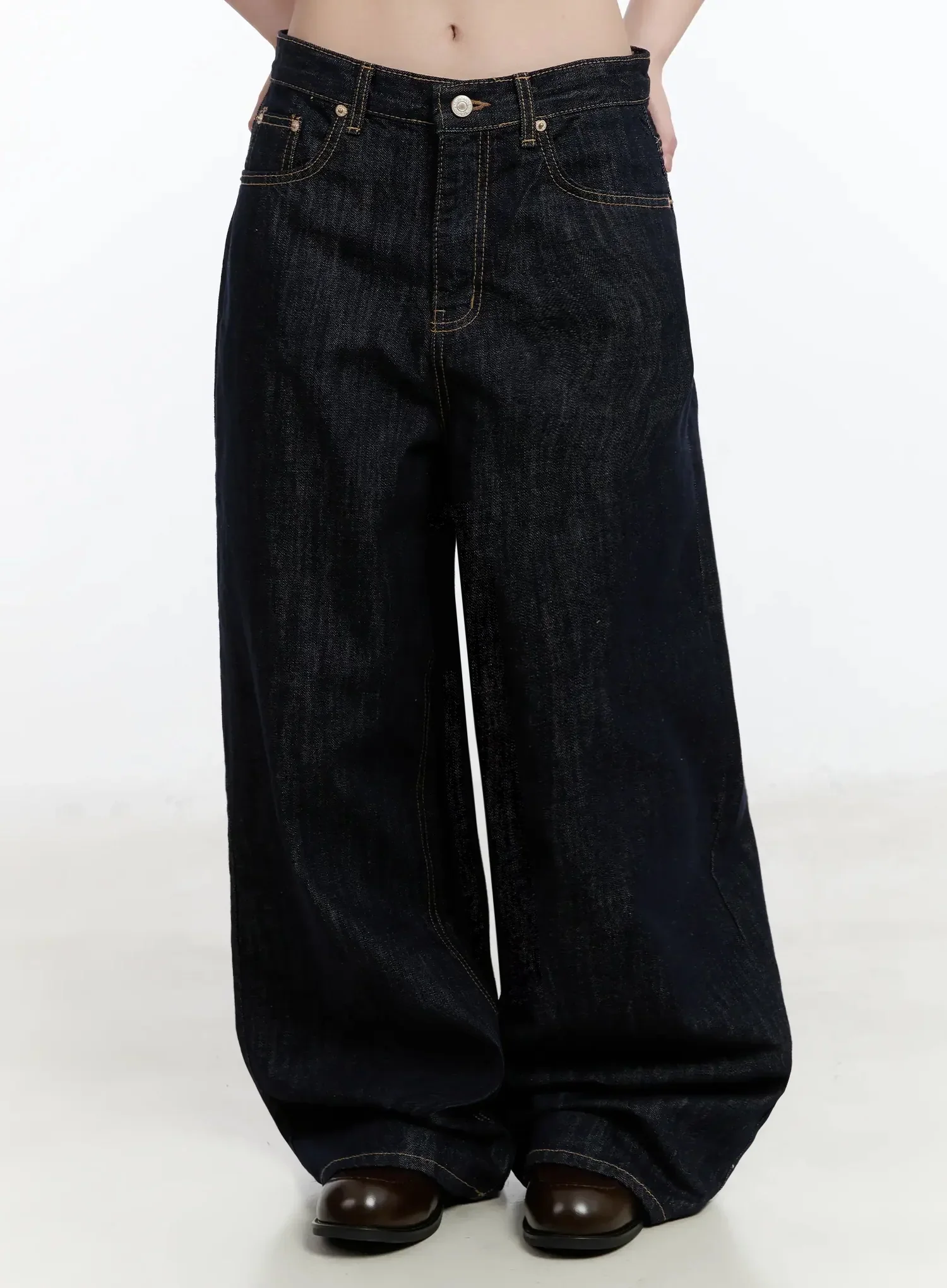 Dallas Dark Washed Wide Leg Jeans IM519 - Image 8