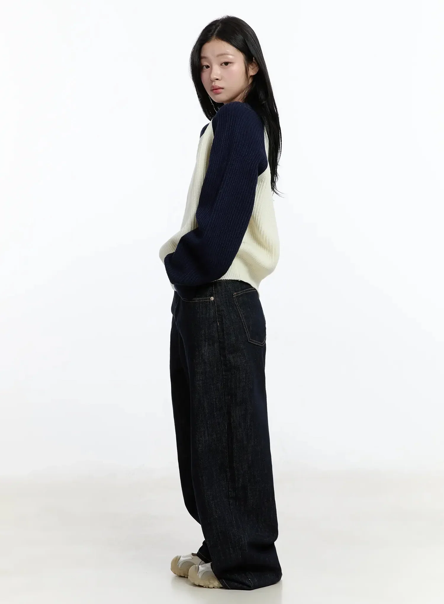 Dallas Dark Washed Wide Leg Jeans IM519 - Image 9