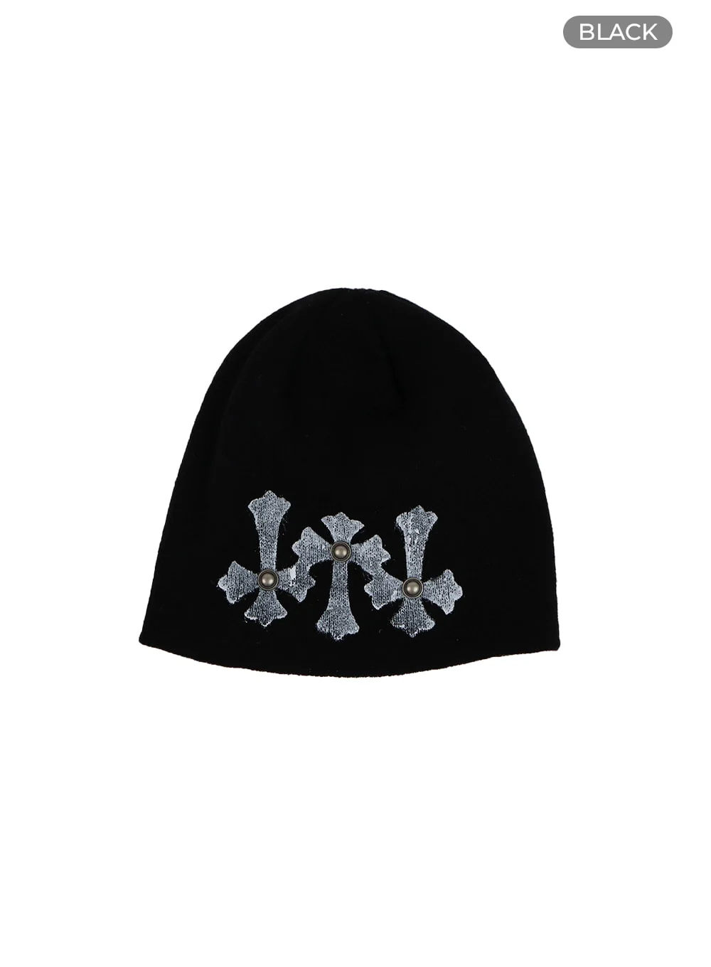 Dark Grunge Stud Graphic Beanie CF428 - Image 6