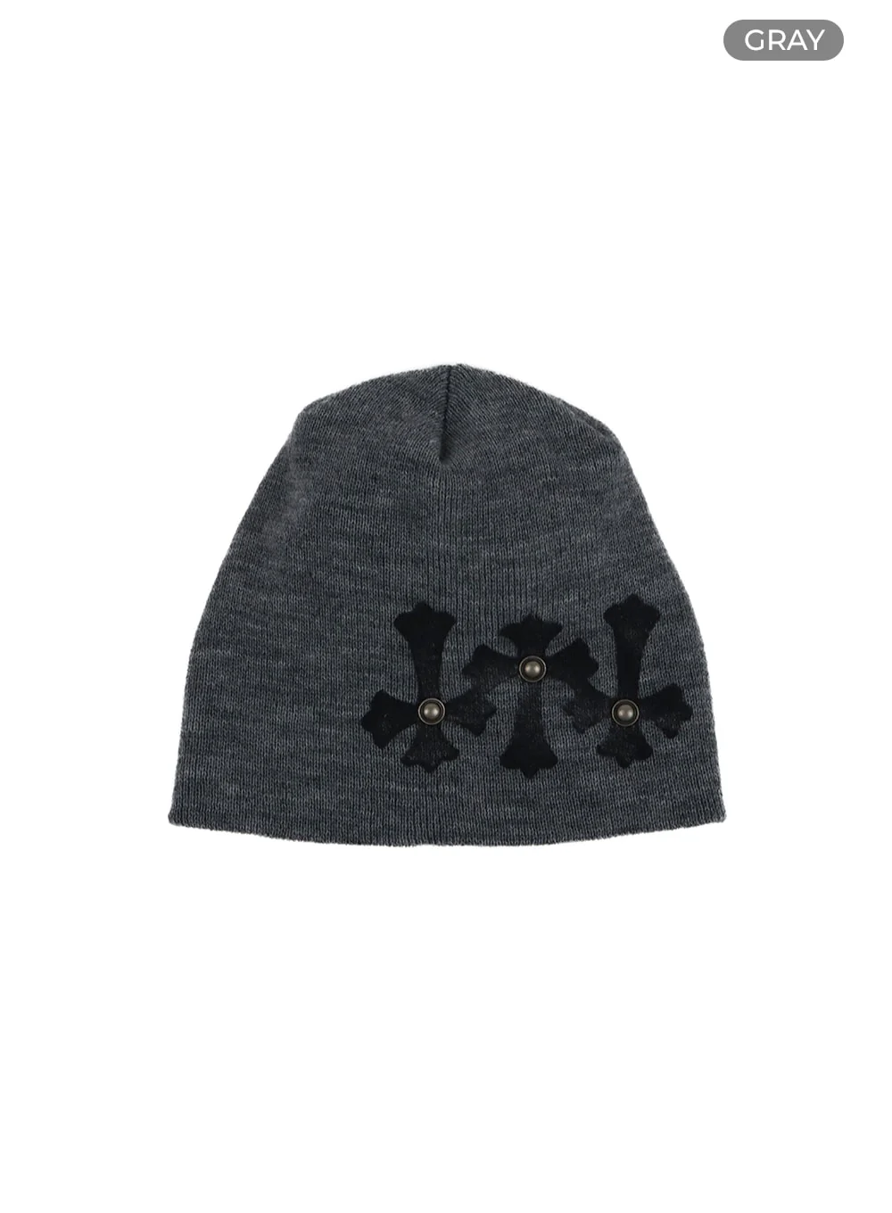 Dark Grunge Stud Graphic Beanie CF428 - Image 7
