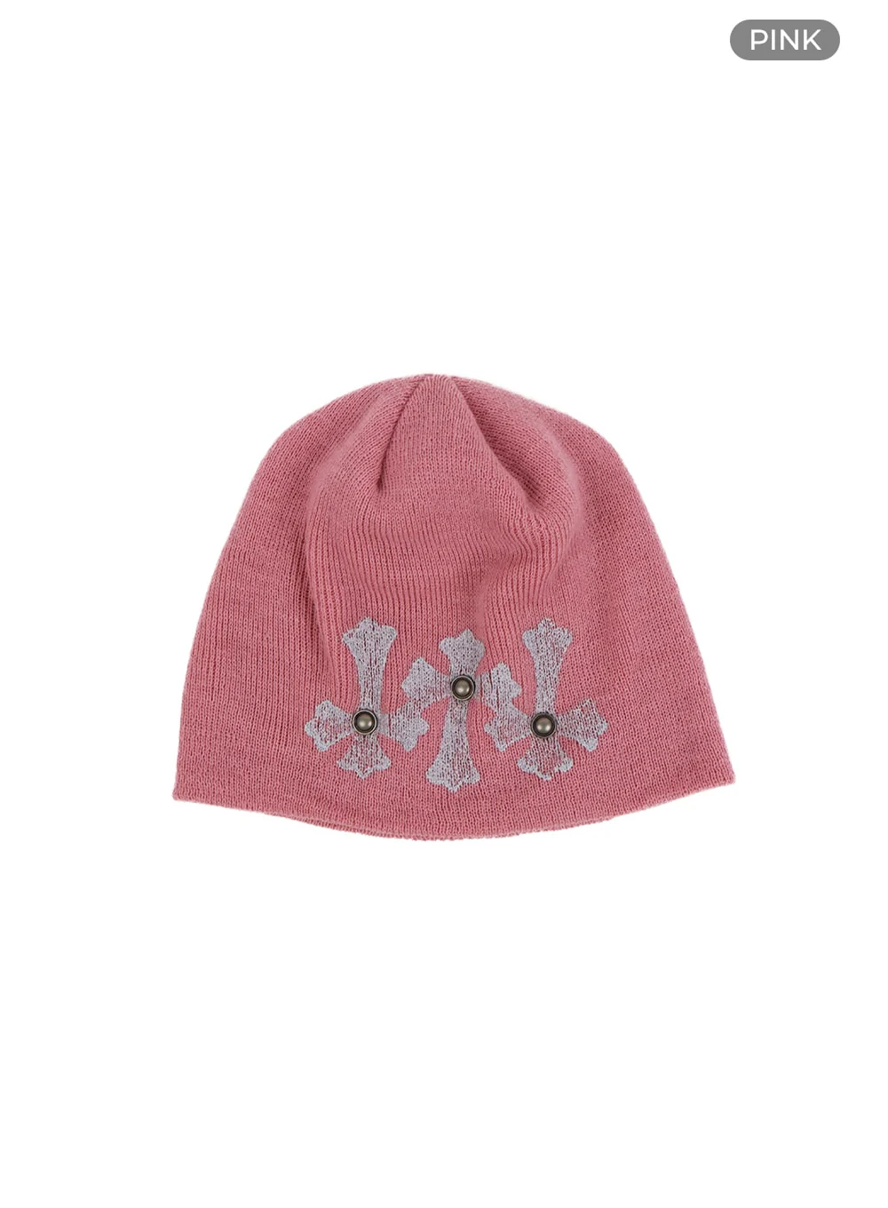 Dark Grunge Stud Graphic Beanie CF428 - Image 9
