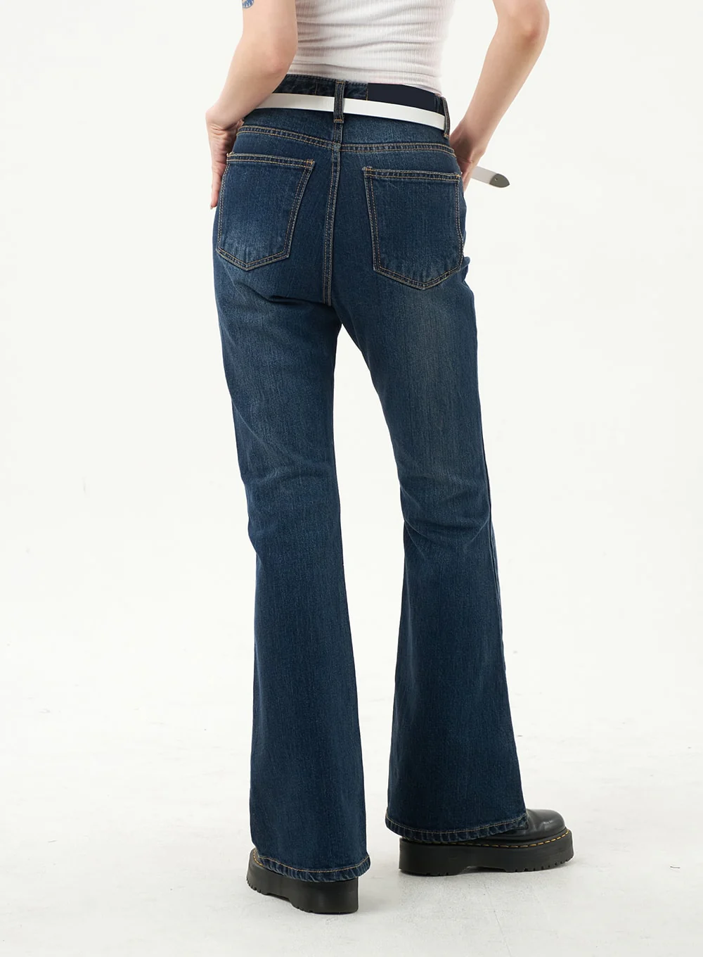 Dark Wash Bootcut Jeans CA328 - Image 6