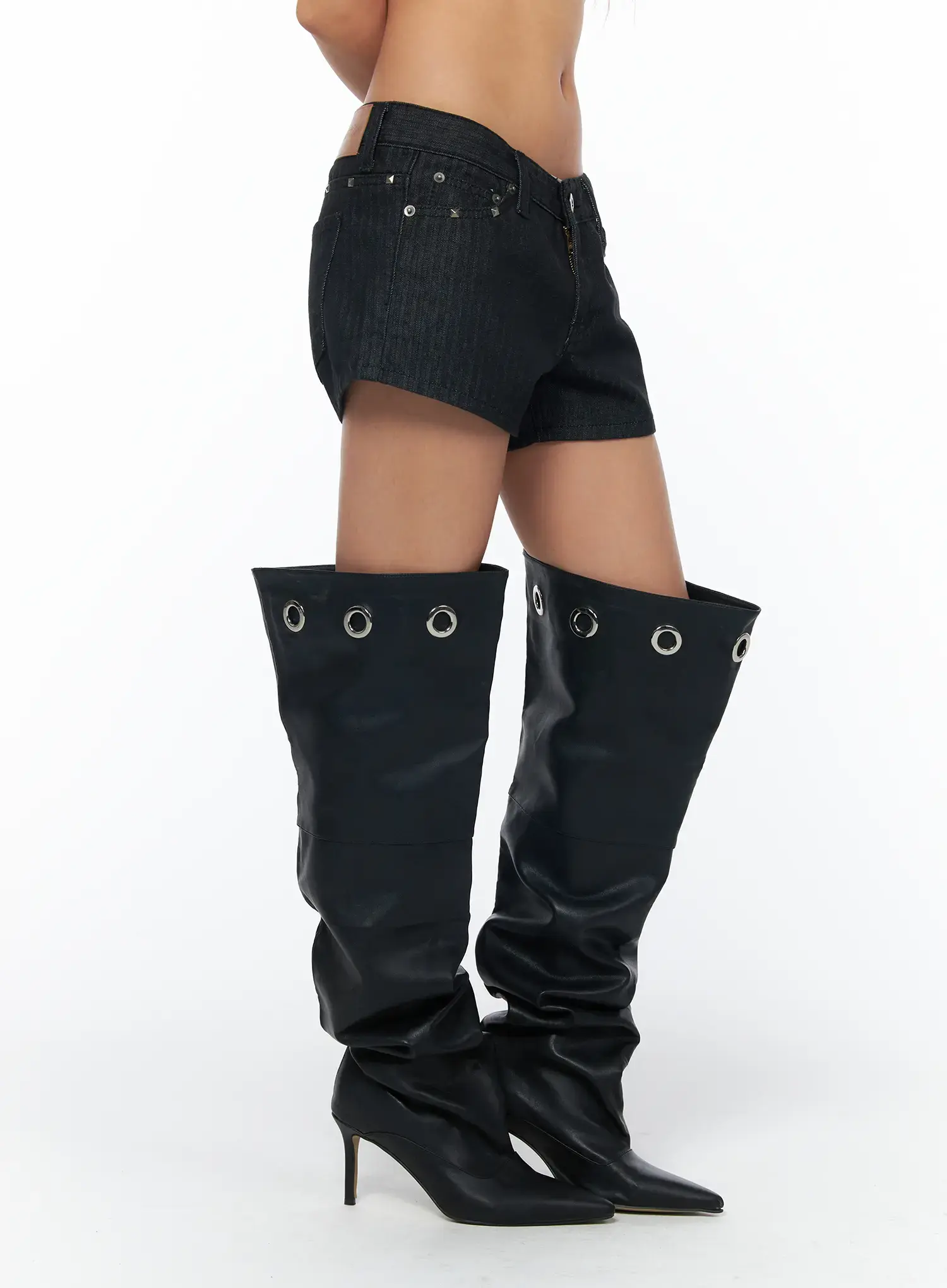 Dark Wash Denim Shorts CA516 - Image 3