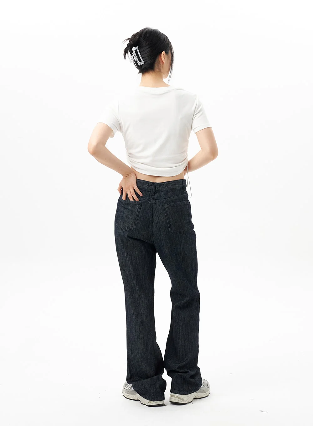 Dark Wash Mid-Rise Jeans OU314 - Image 8