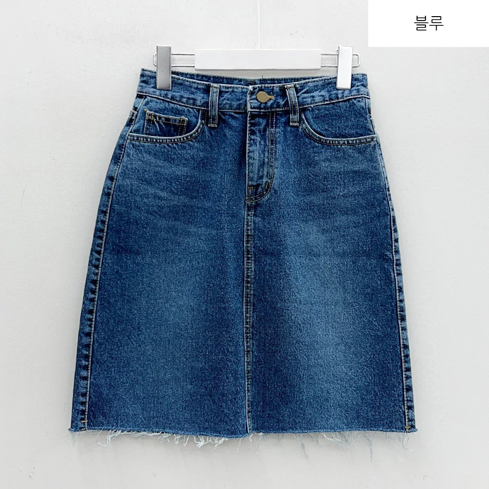 Denim Knee Length Skirt F5 - Image 18