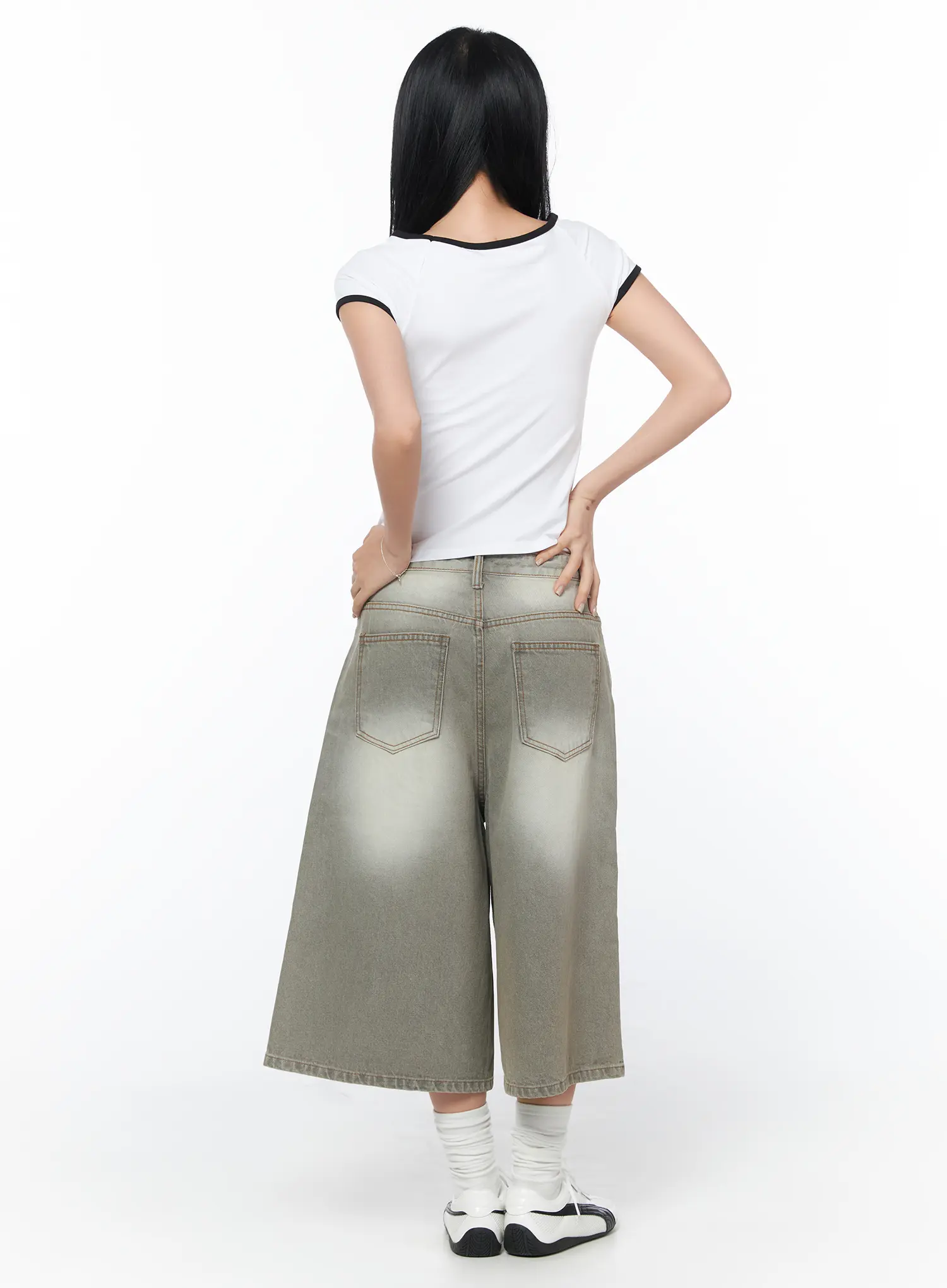Dess Washed Wide Leg Bermuda Jorts CY512 - Image 6
