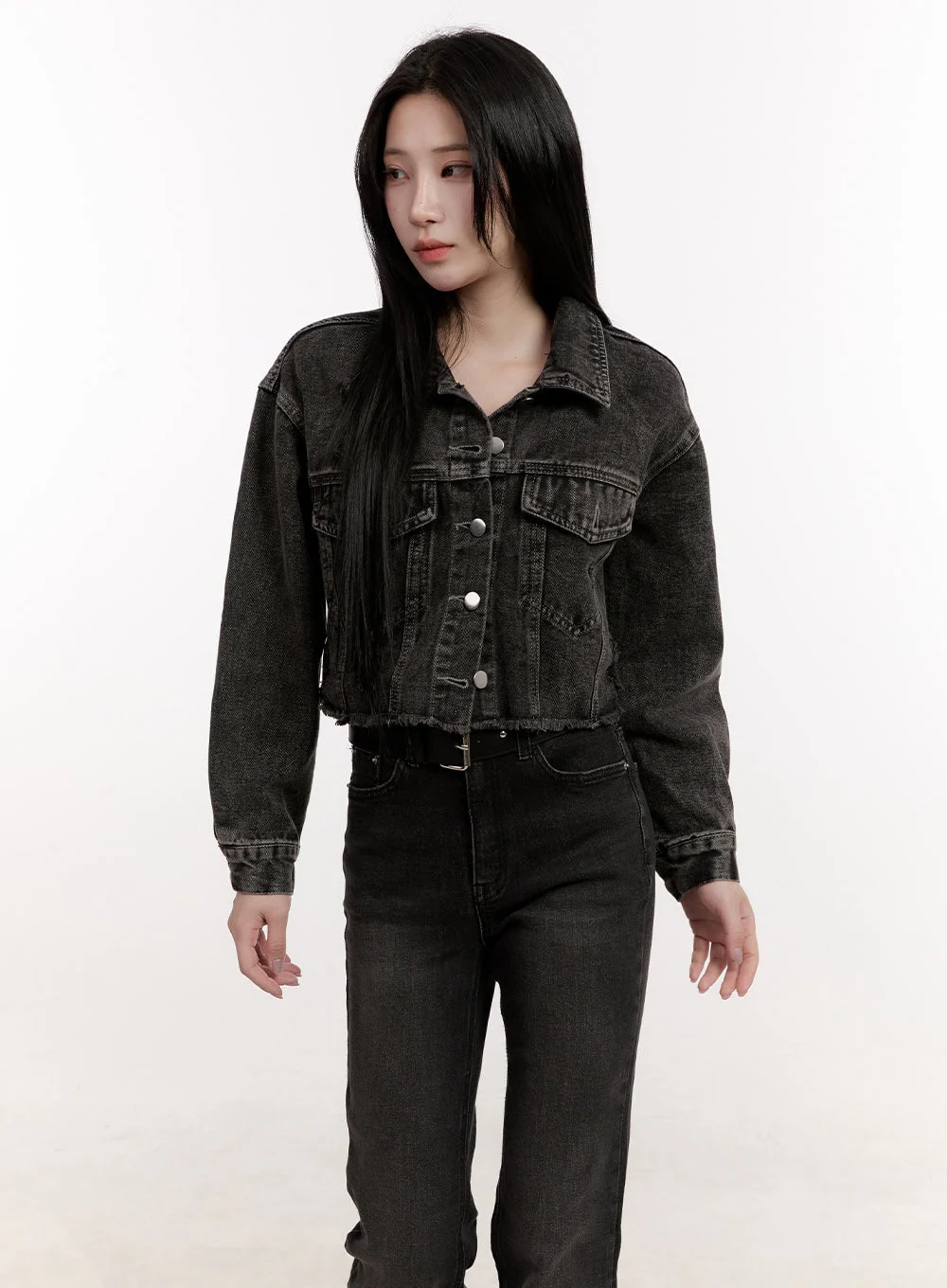 Destroyed Denim Crop Jacket CJ529