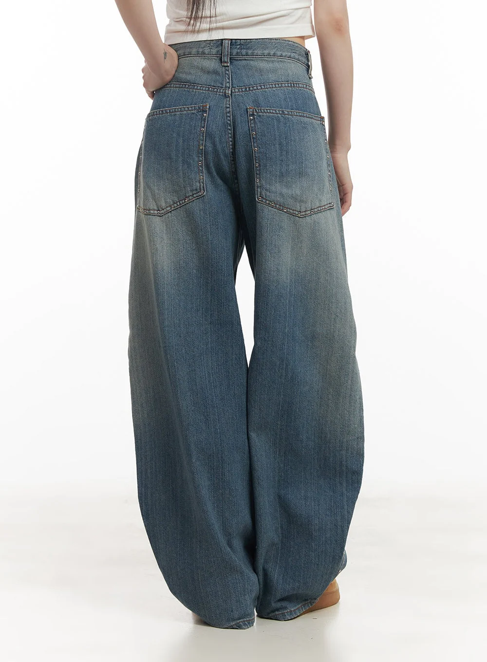 Dianne Studded Washed Baggy Jeans CF519 - Image 8