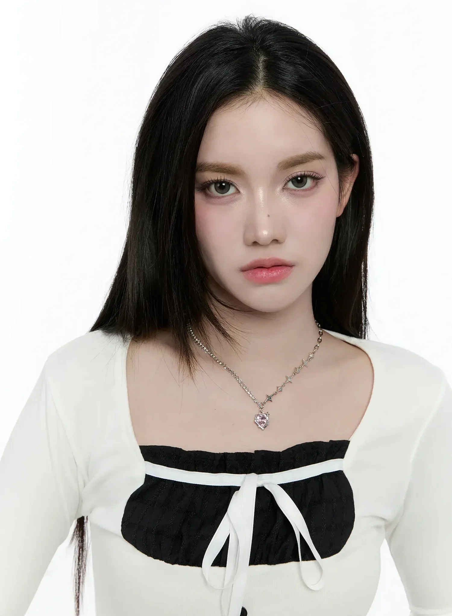 Double Chain Heart Pendant Necklace IO527 - Image 7