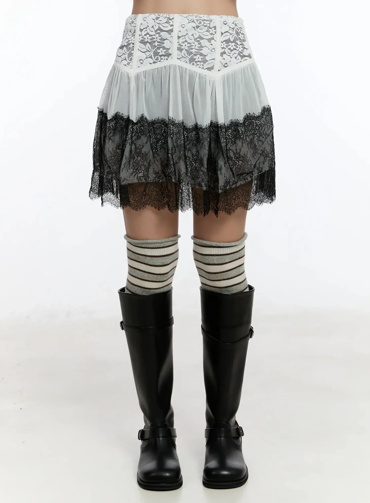 Double-Color Lace Skirt IM509