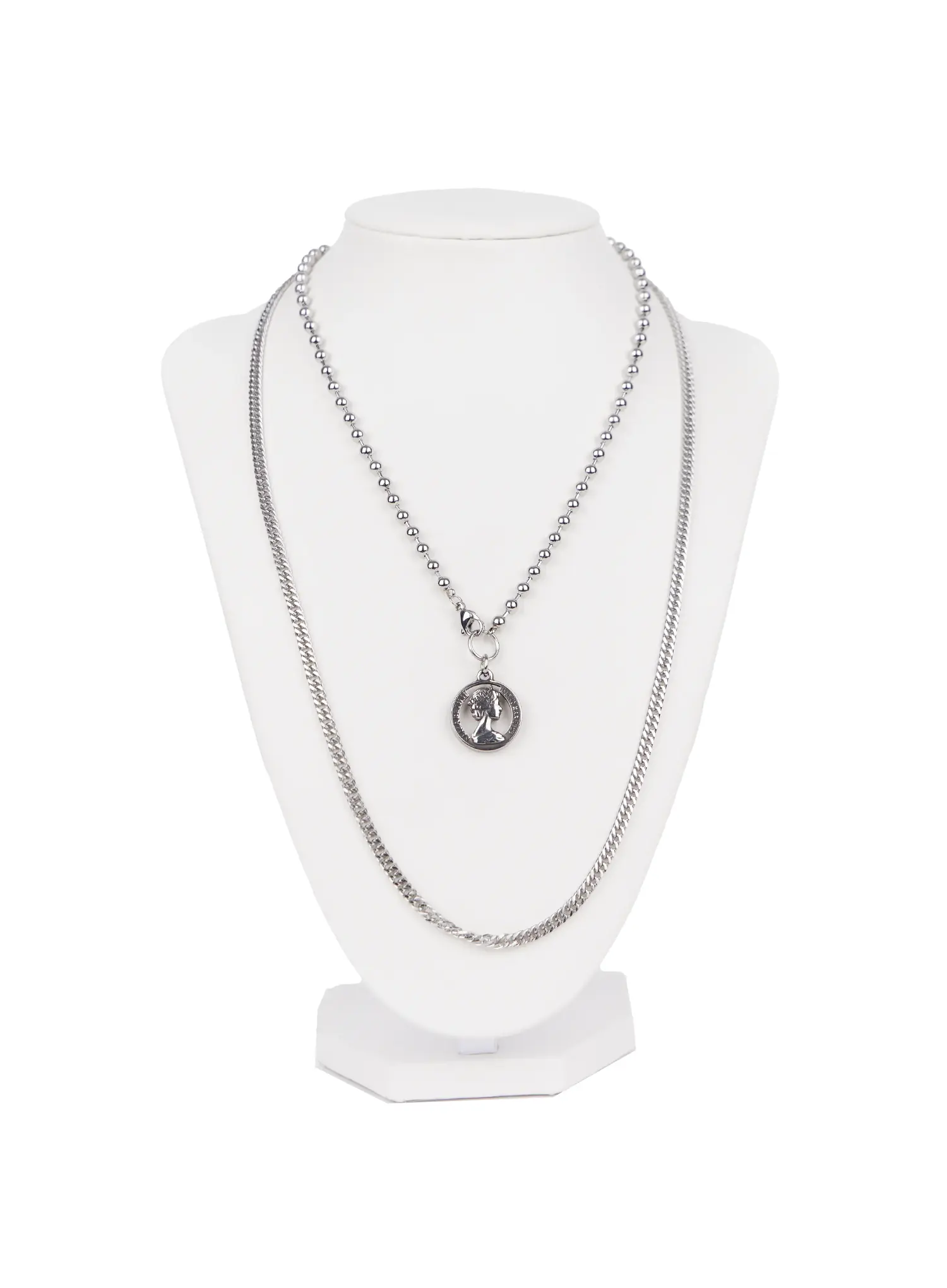 Double Layer Charm Necklace IN510 - Image 4