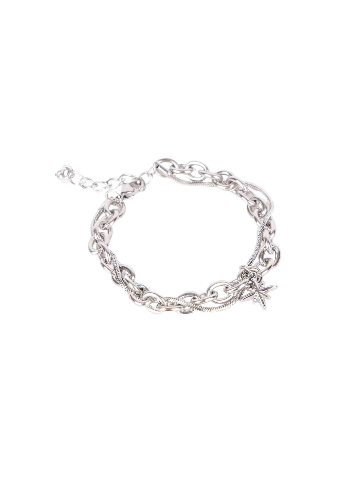 Double Layer Star Charm Chain Bracelet CJ523 - Image 3